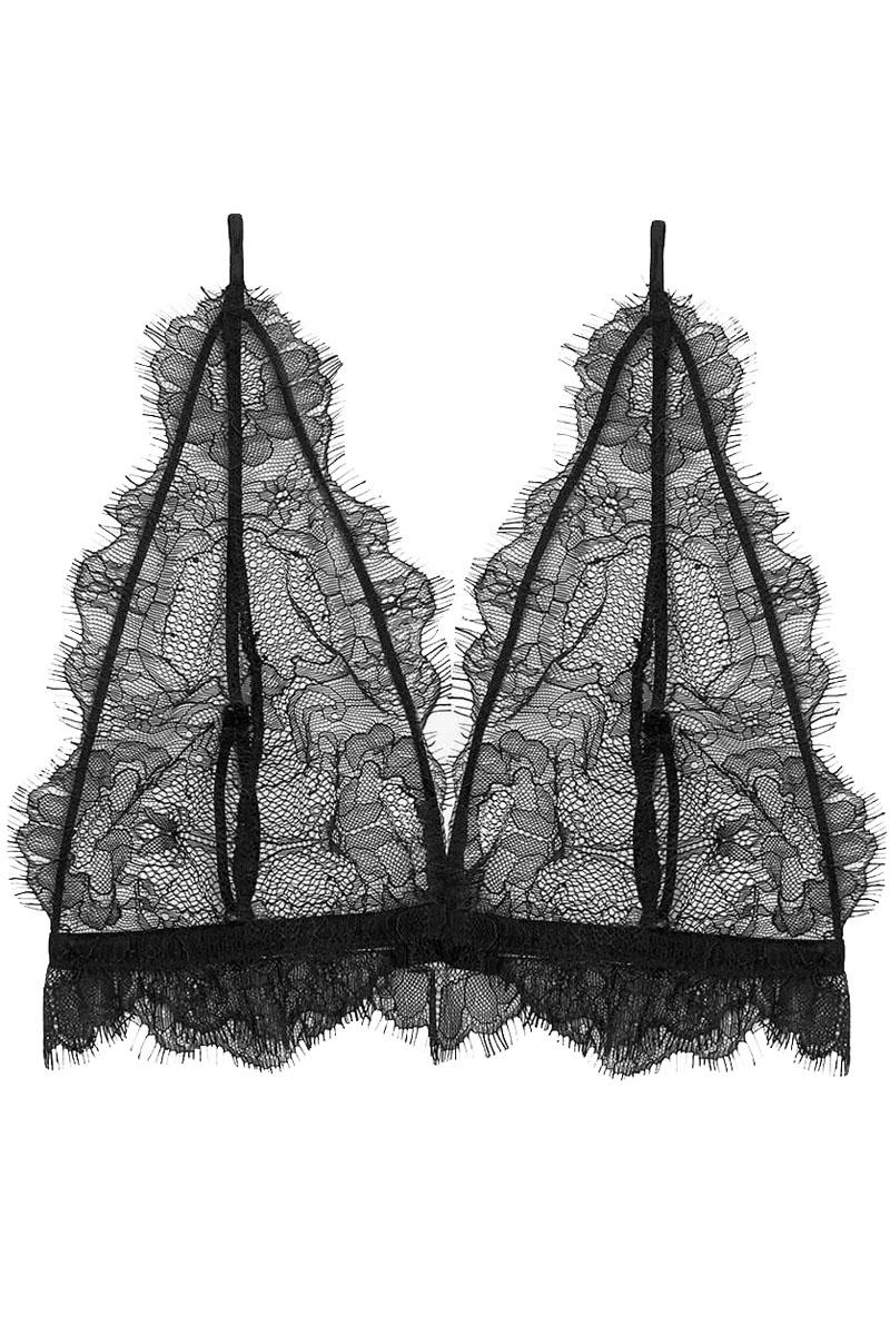 Anine Bing delicate lace bra Zwart-1 1