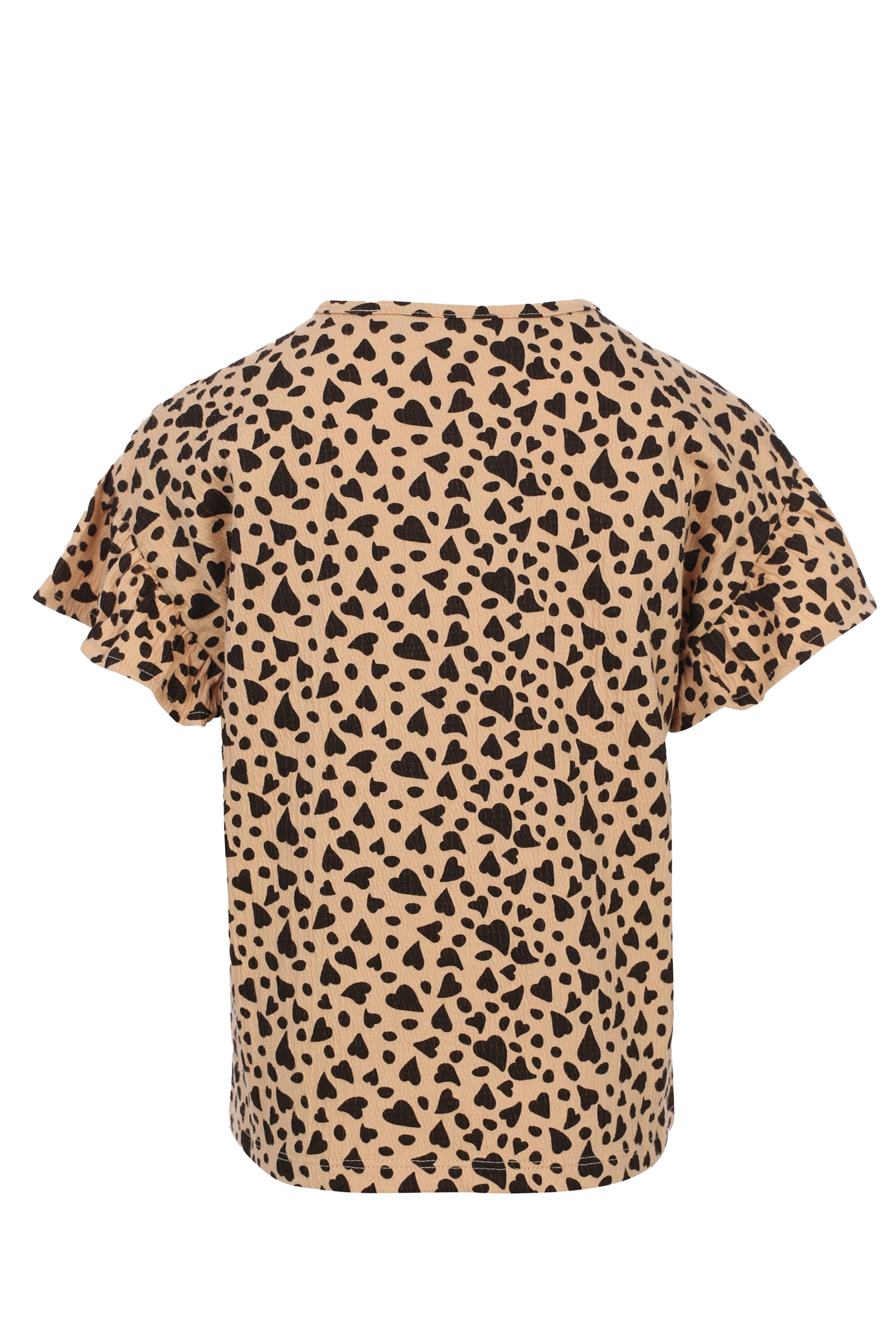 Meisjes t-shirt korte mouw bruin