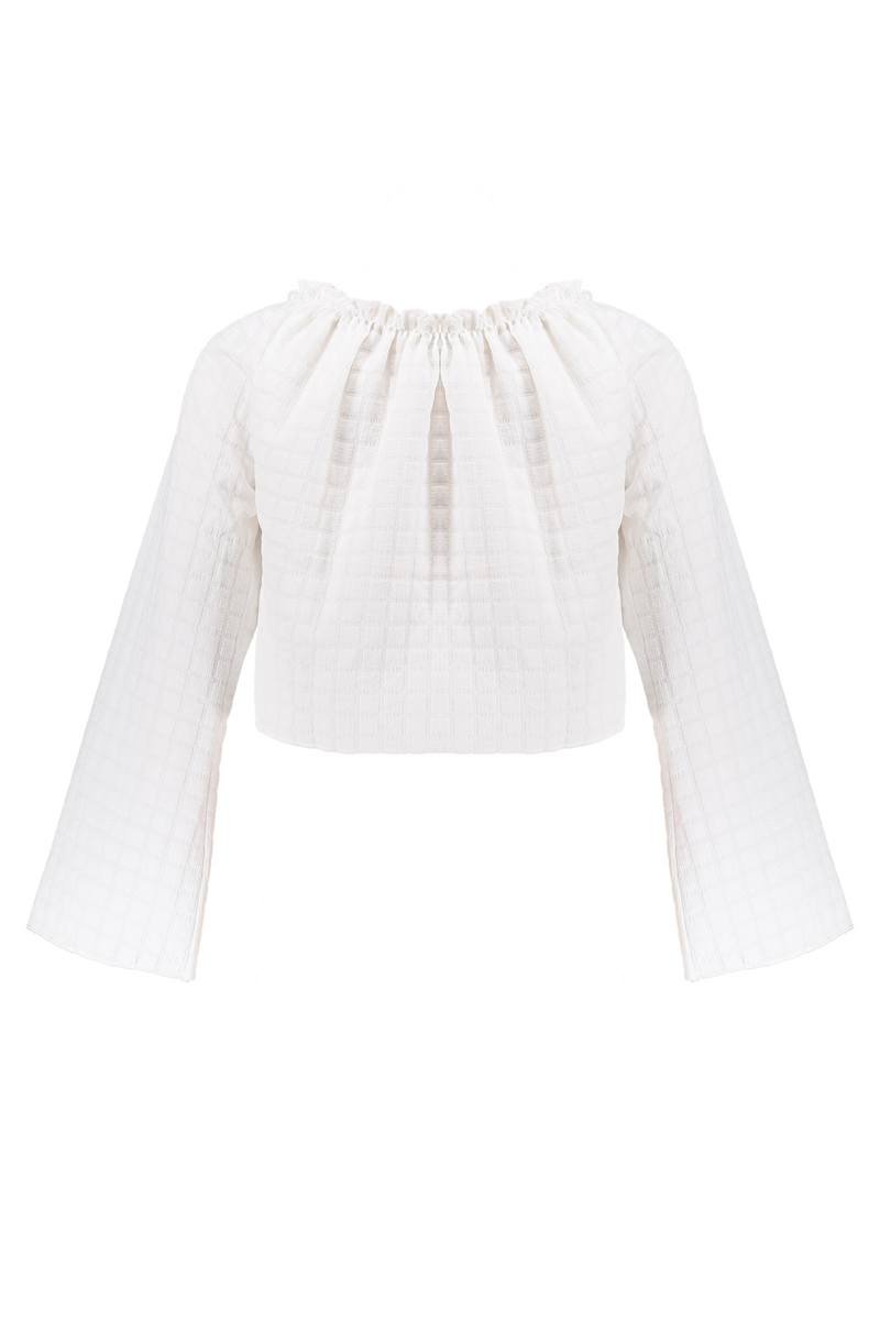 Meisjes blouse lange mouw ecru