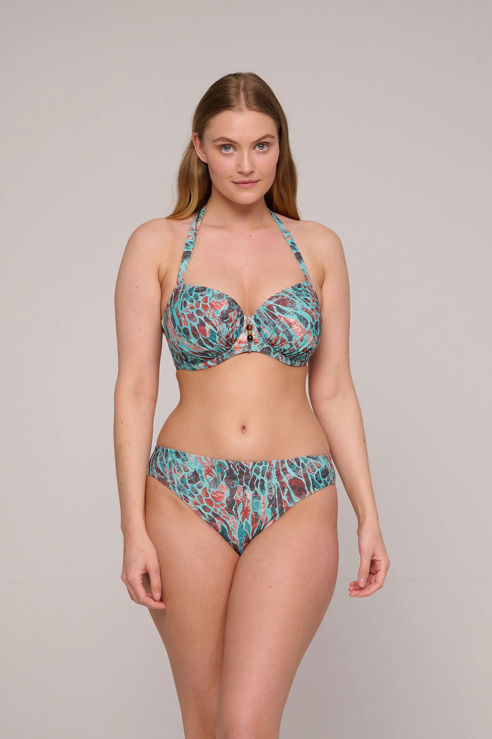 Bad/beach dames bikini slip groen
