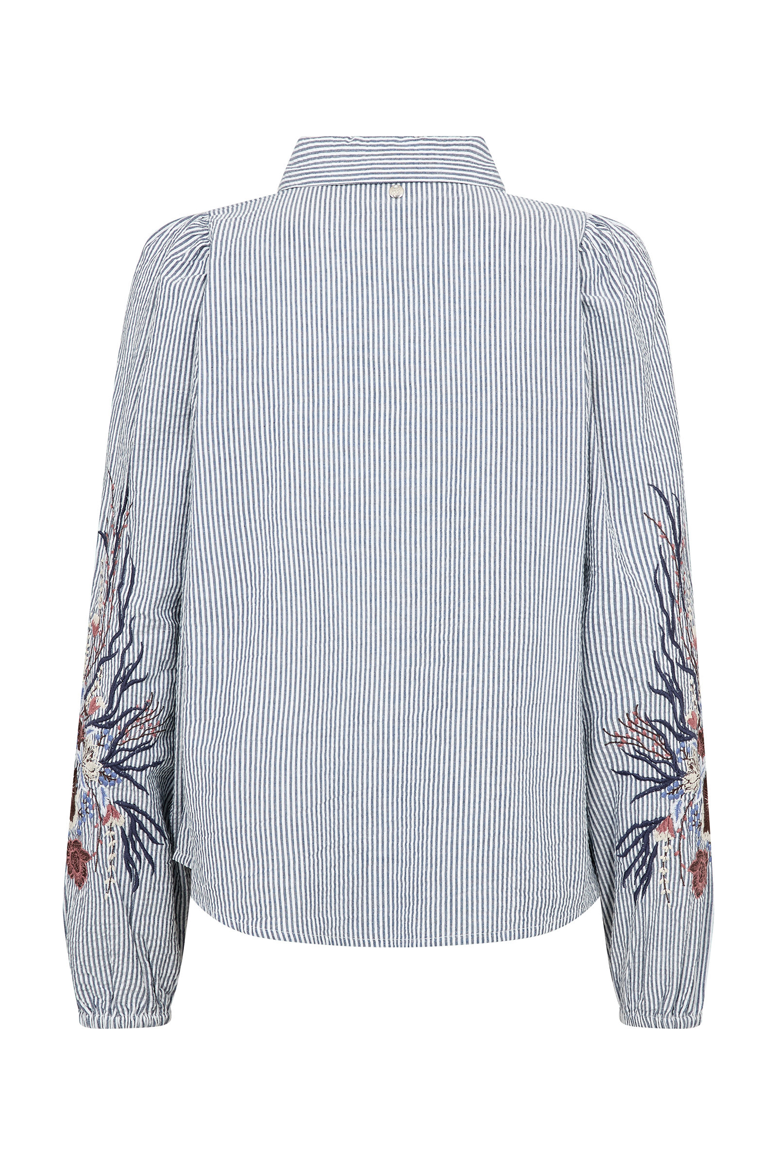 Dames blouse korte mouw blauw