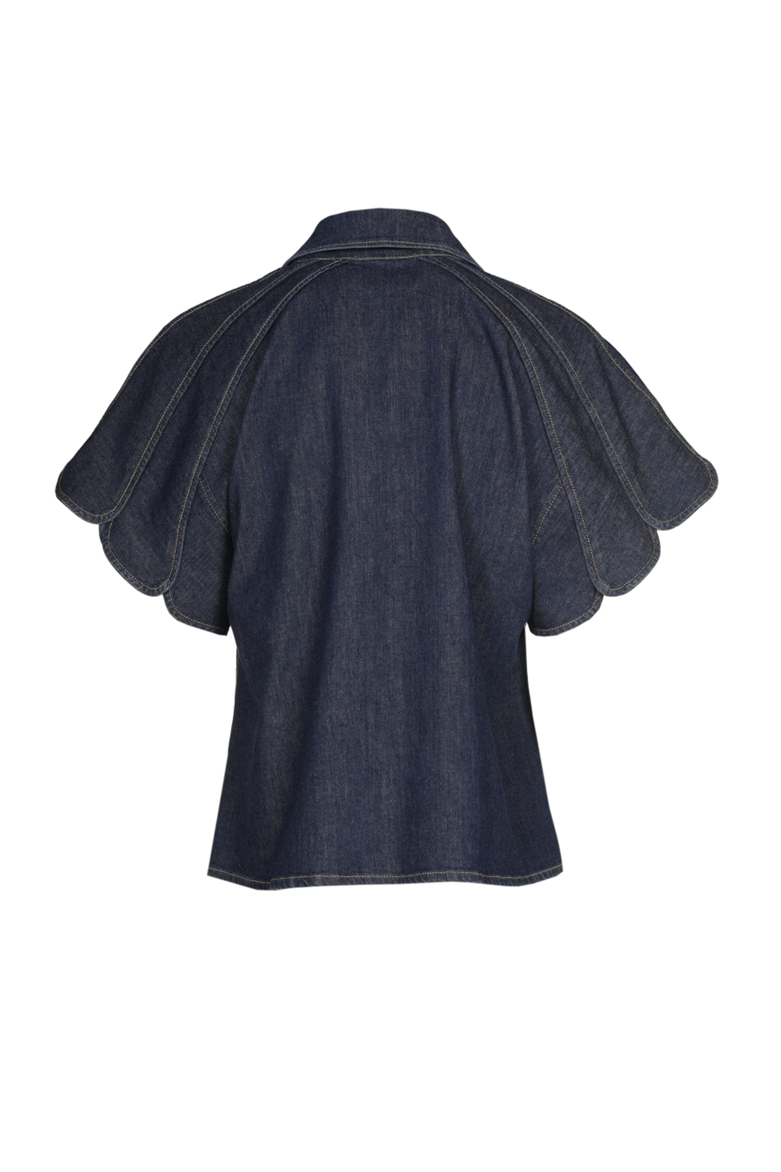 Dames blouse korte mouw blauw