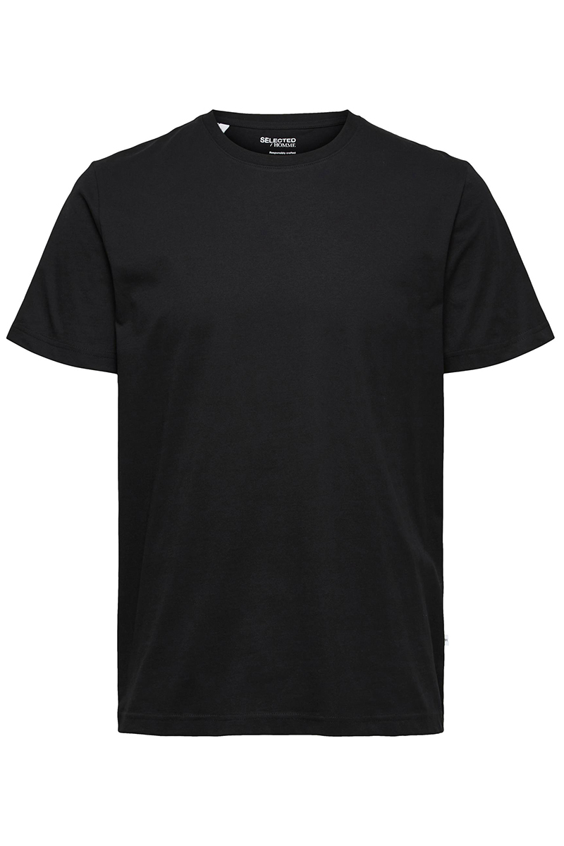 Selected SLHNORMAN180 SS O-NECK TEE S NOOS Zwart-1 1