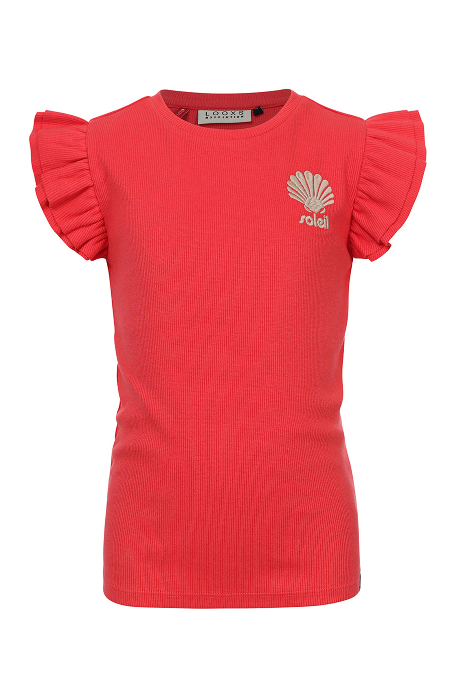 Meisjes t-shirt korte mouw rood