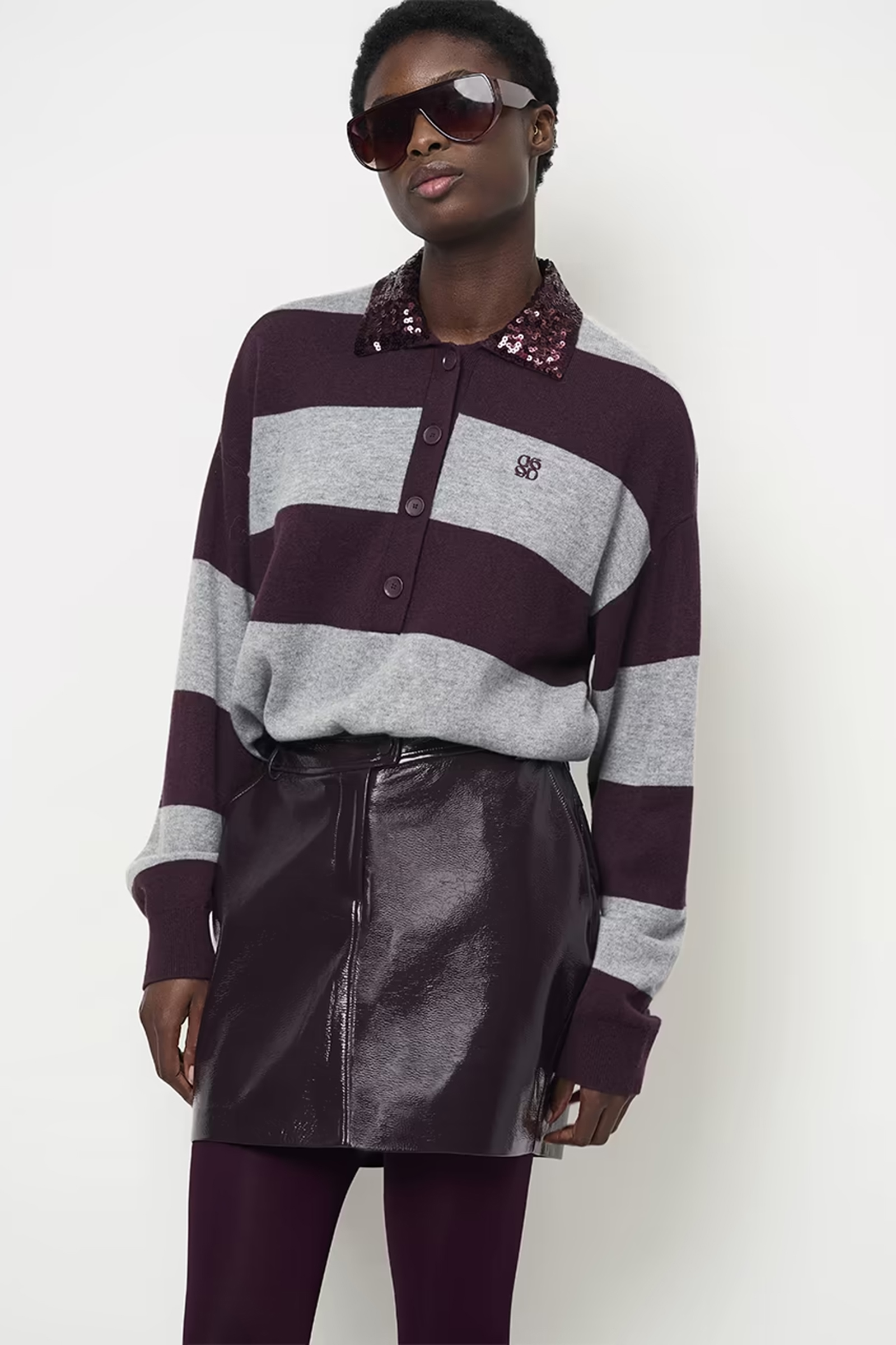 Dames polo grijs