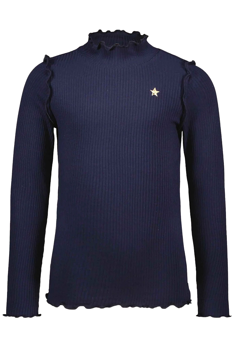 Like Flo flo girls solid rib rollneck Blauw-1 1