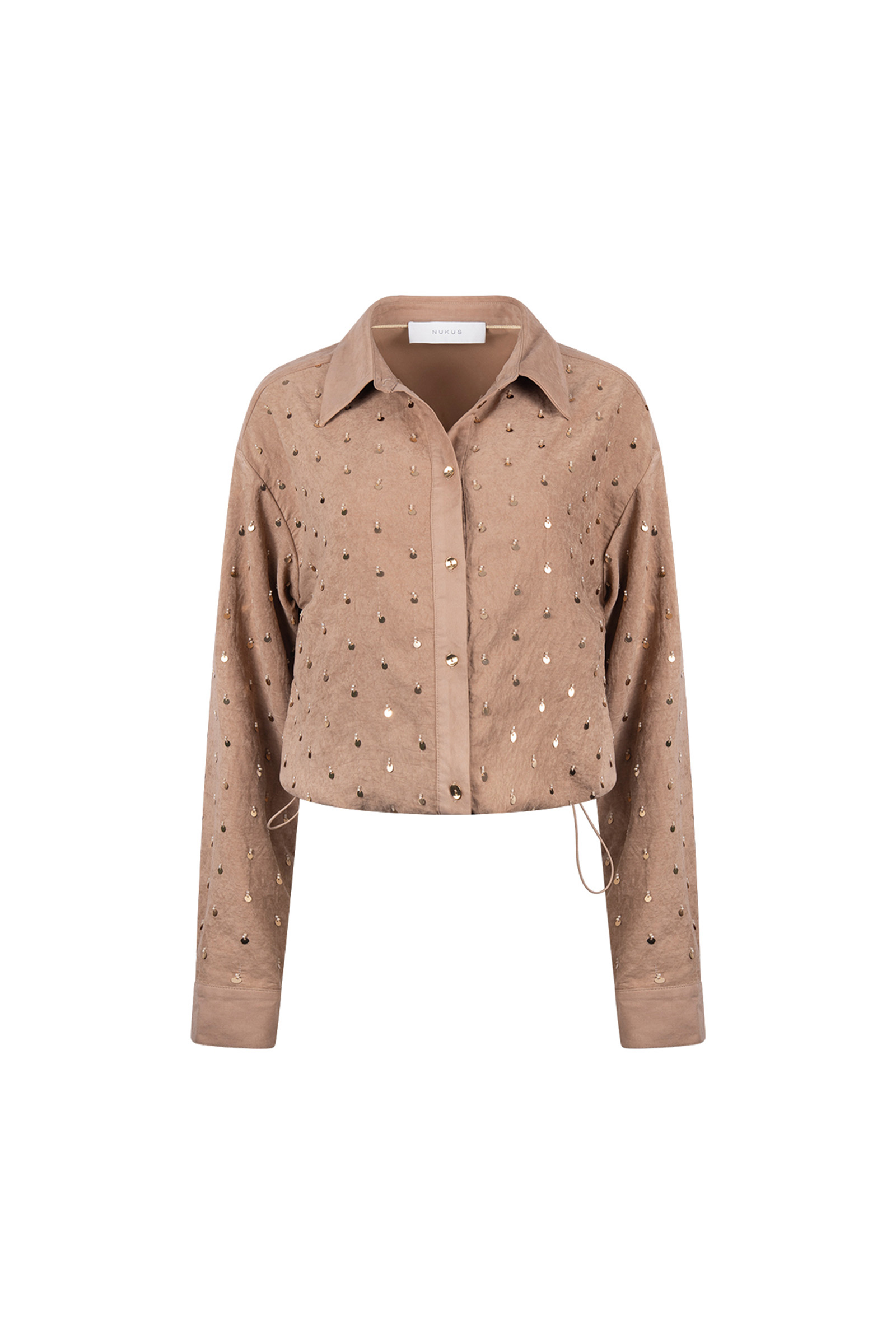 Dames blouse lange mouw bruin