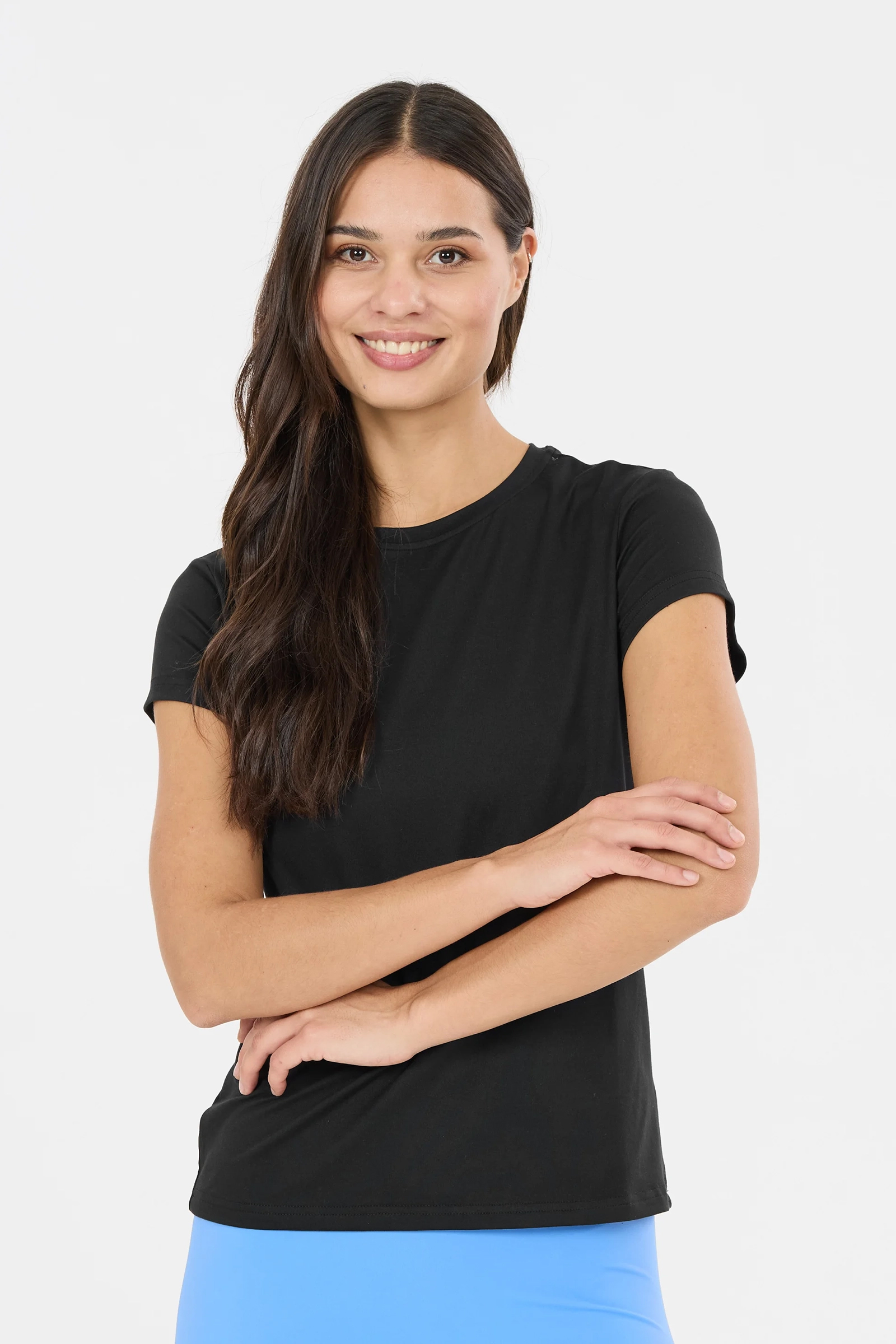 Fitness dames t-shirt km zwart