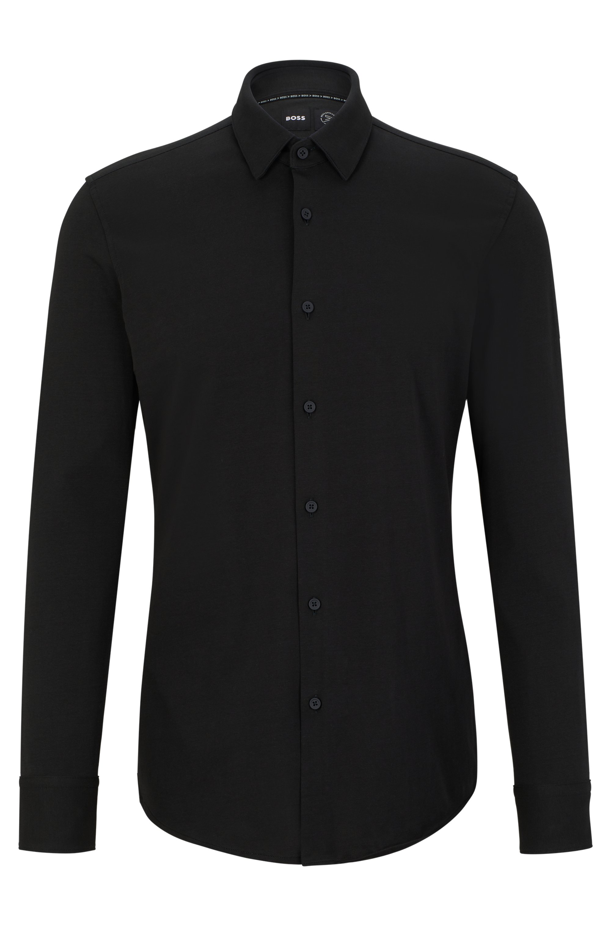 Heren overhemd lm casual zwart