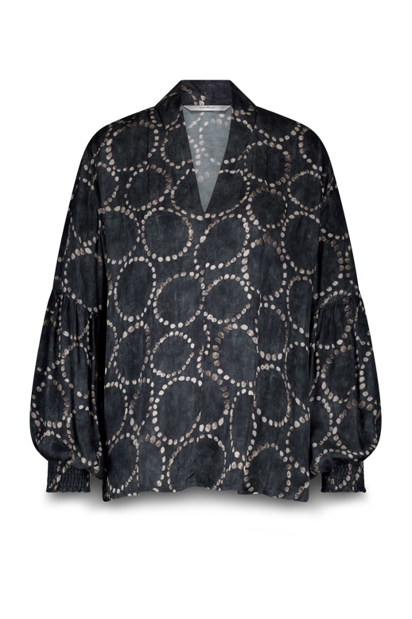 Dames blouse lange mouw blauw