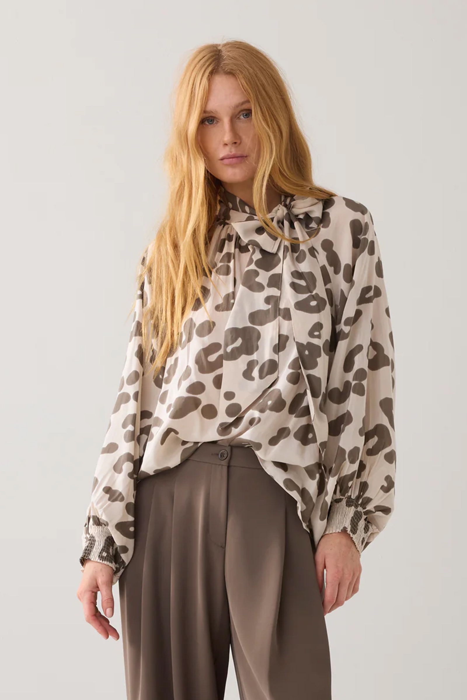 Dames blouse lange mouw ecru