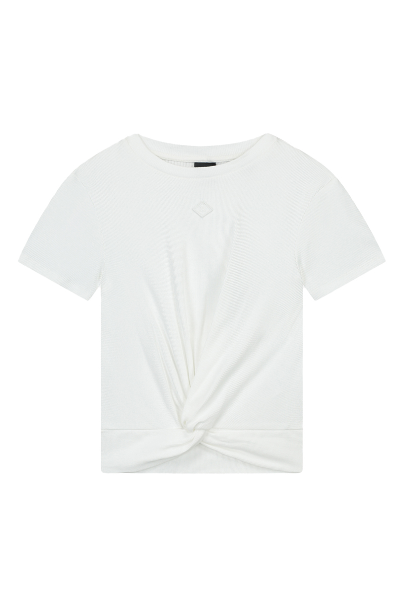 Meisjes t-shirt korte mouw ecru