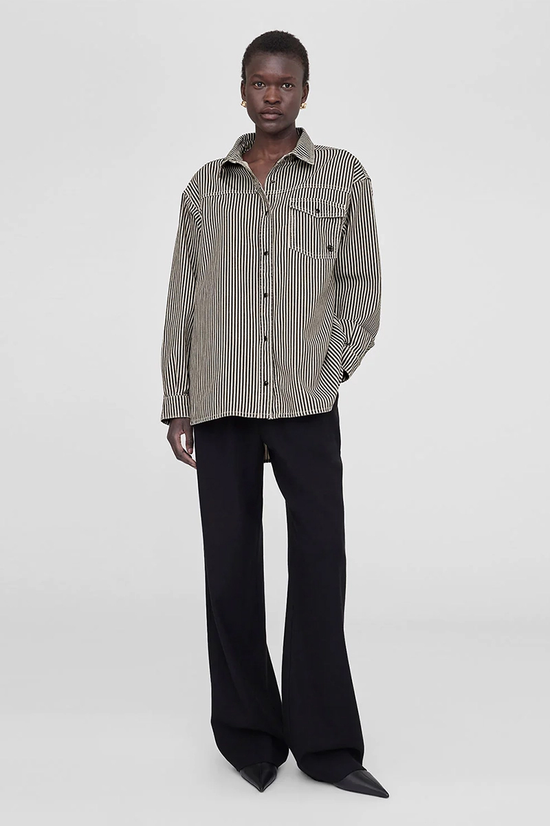 Anine Bing sloan shirt Ecru-1 2
