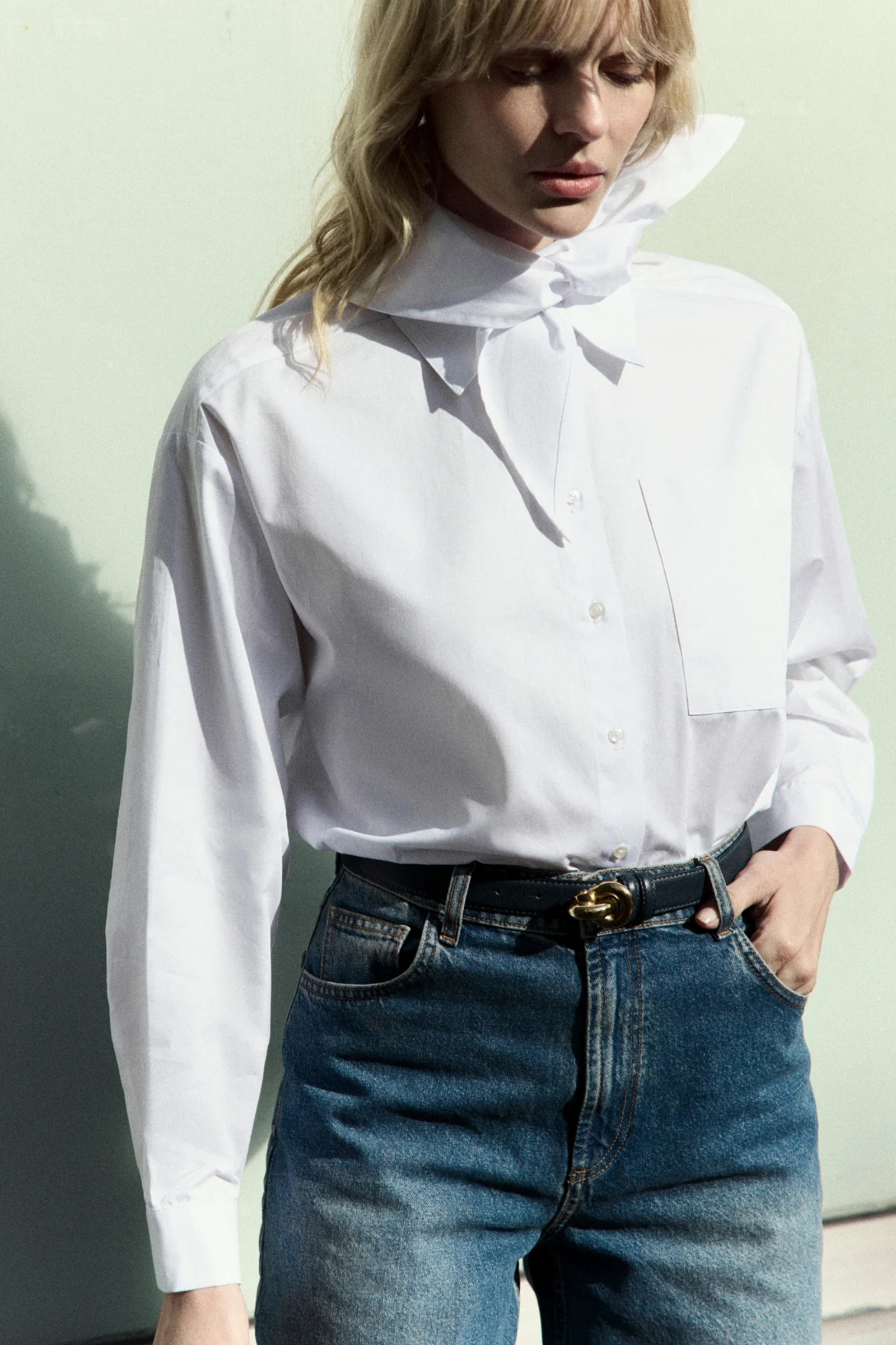 Dames blouse lange mouw wit