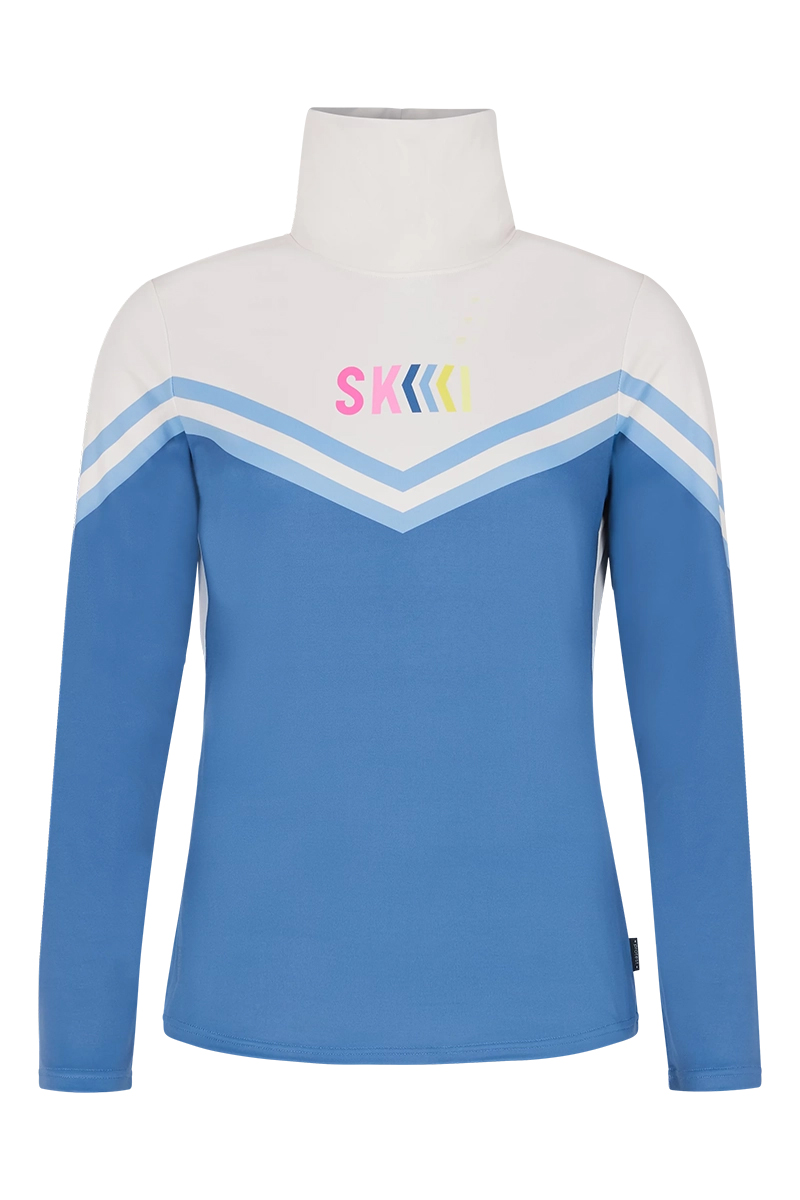 Wintersport dames pully+rits blauw