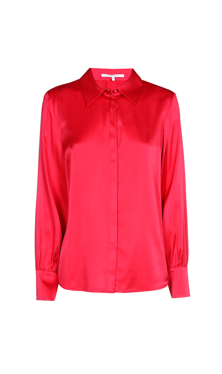 Dames blouse lange mouw rose