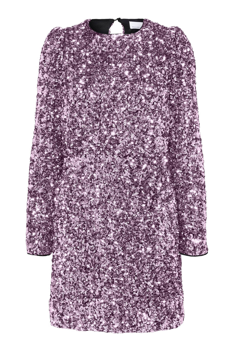 Selected SLFCOLYN LS SHORT SEQUINS DRESS B 269460-Pink Lavender 1