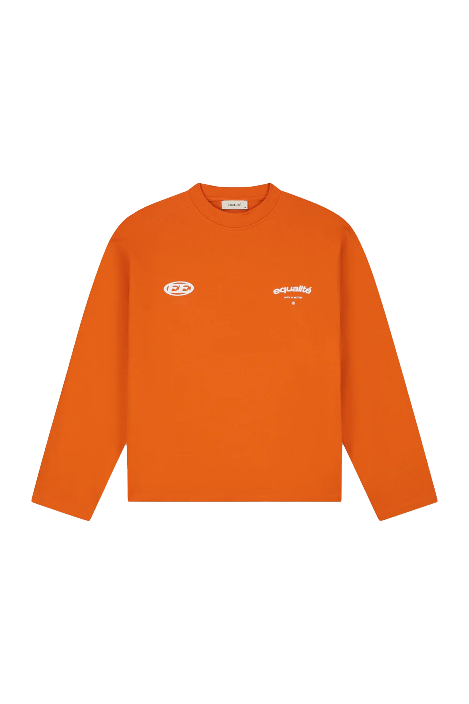 Heren t-shirt lange mouw oranje