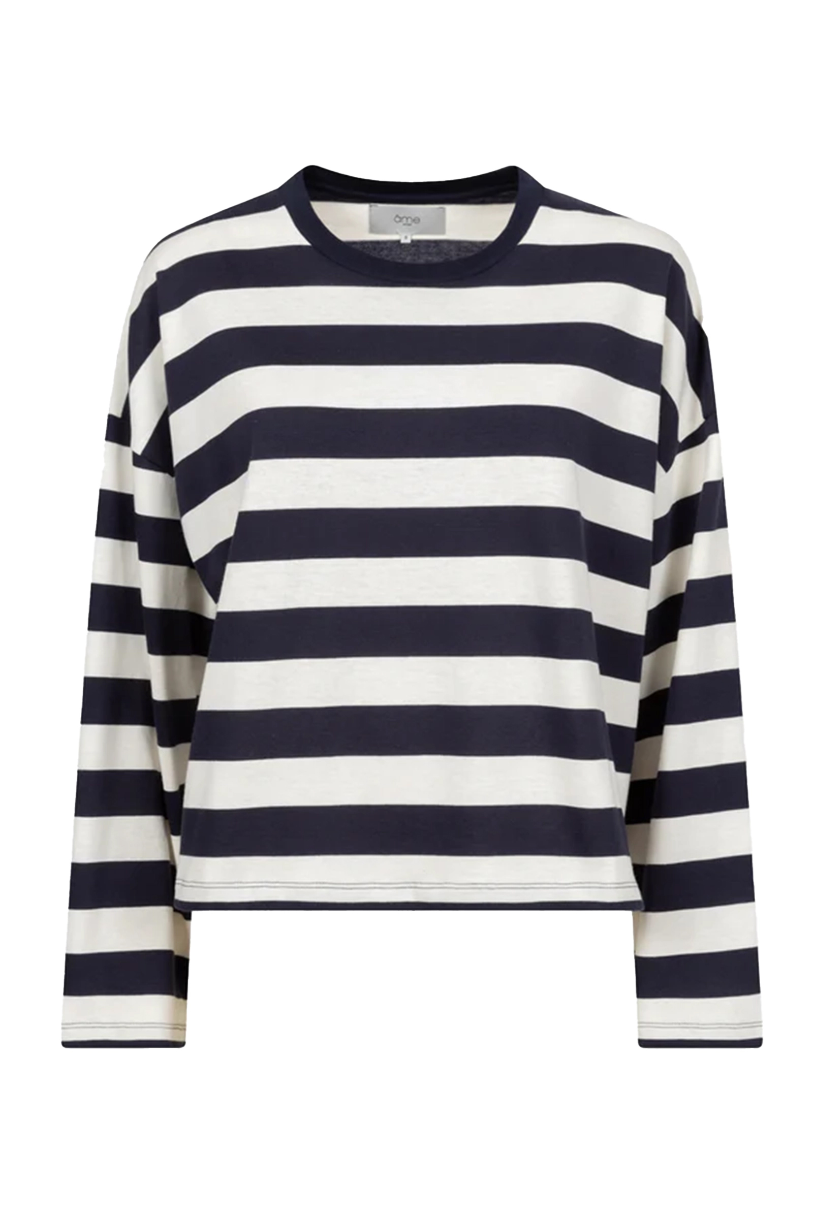 Dames t-shirt lange mouw blauw