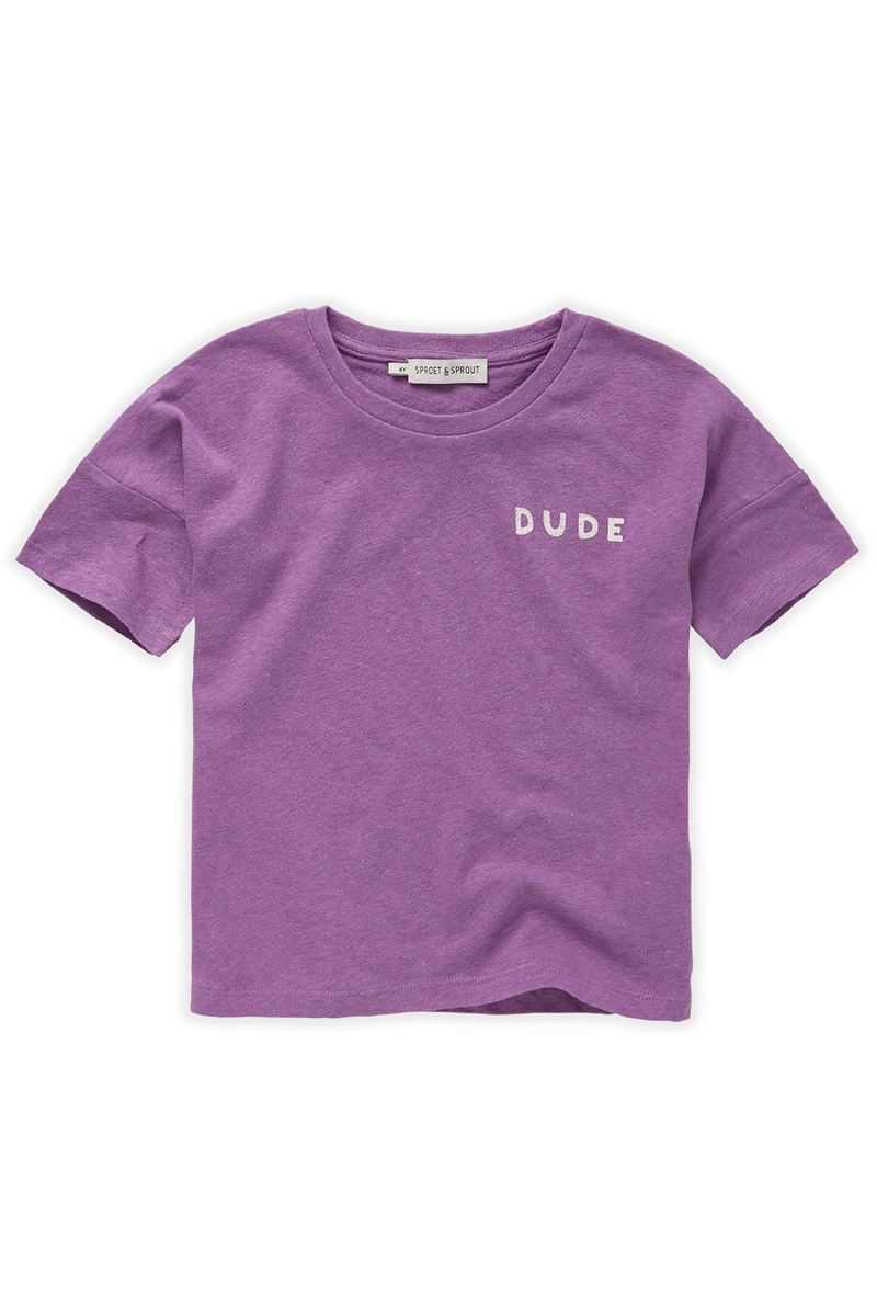 Sproet & Sprout T-shirt linen Dude Paars-1 1