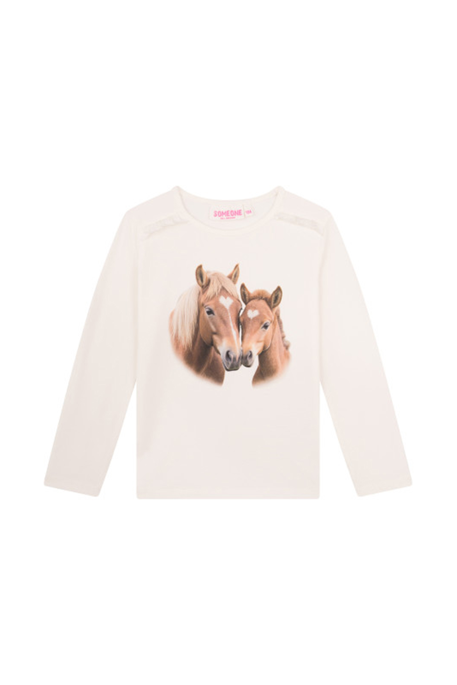 Meisjes t-shirt lange mouw ecru