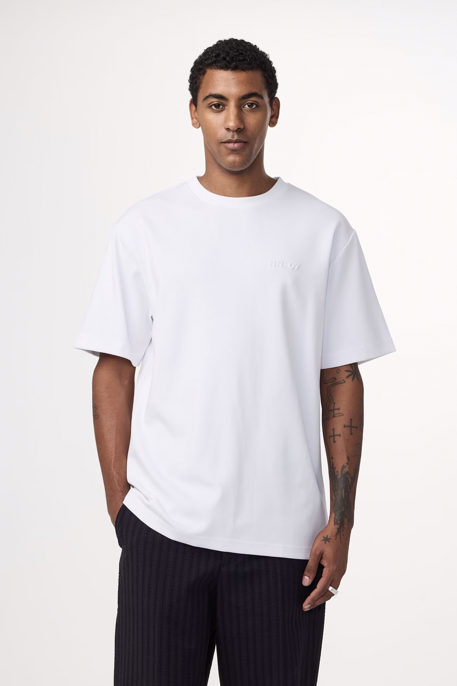 NN07 NAT SS LOGO TEE 3457 Wit-1 2