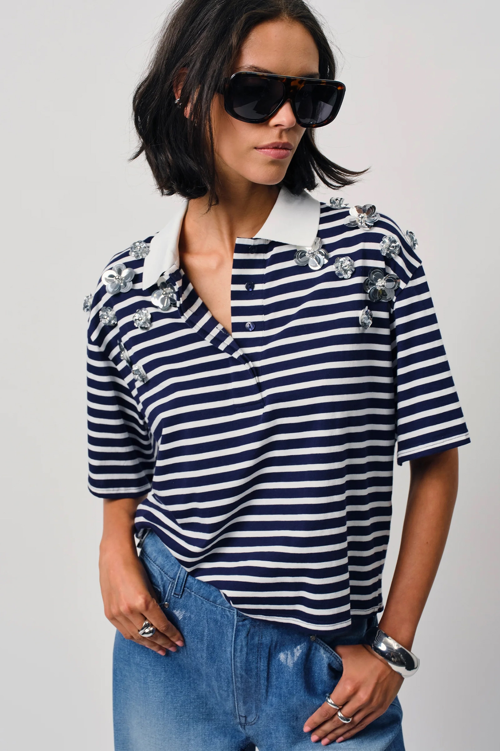 Dames polo blauw