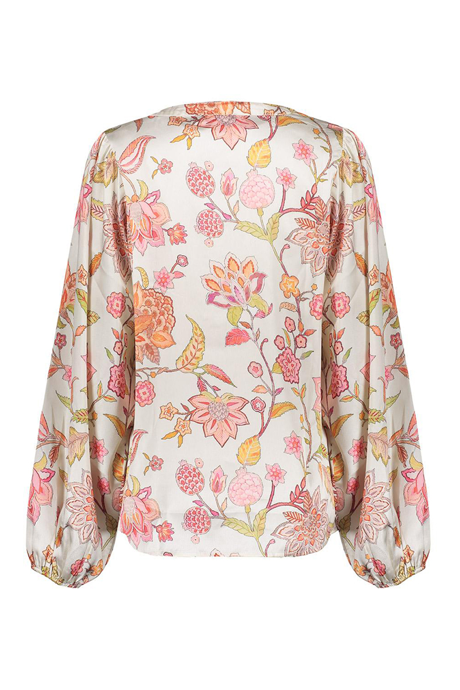 Dames blouse lange mouw rose