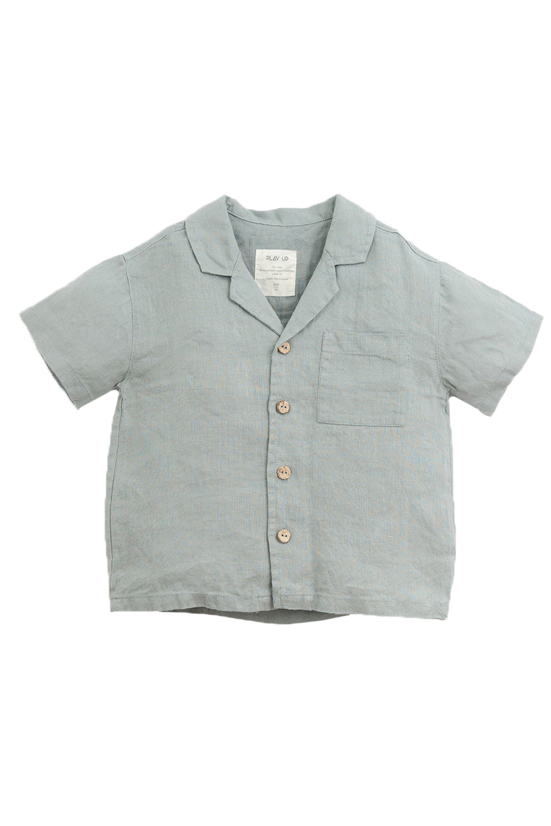 Play Up Linen shirt Blauw-1 1