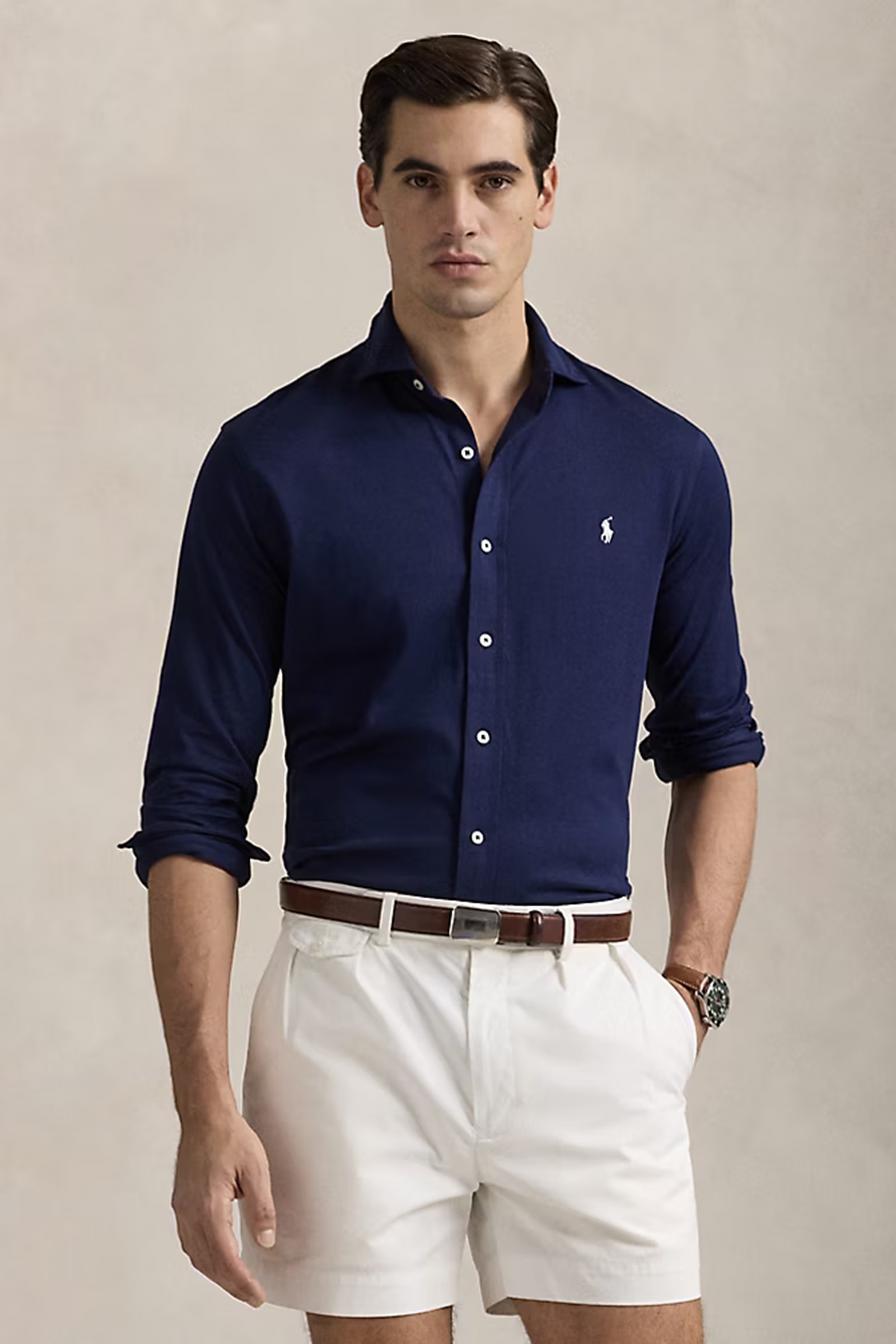 Heren overhemd lm casual blauw