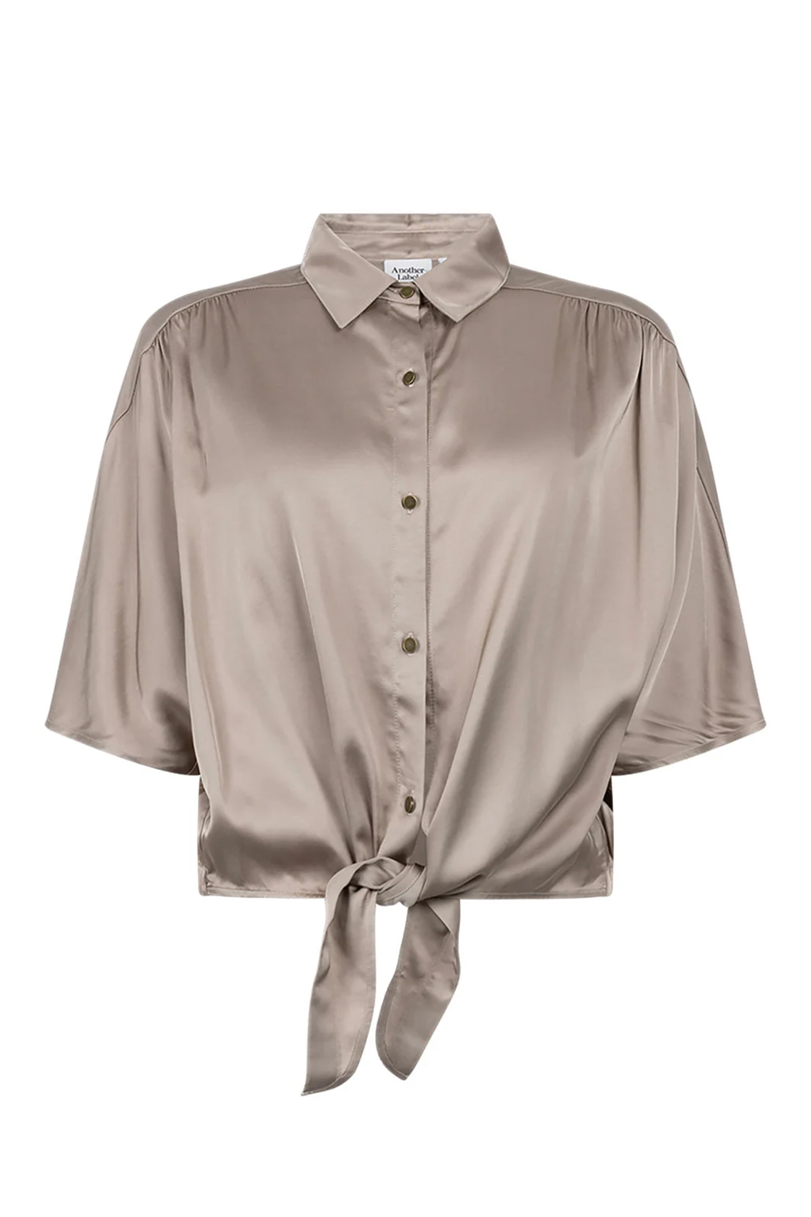 Dames blouse korte mouw bruin