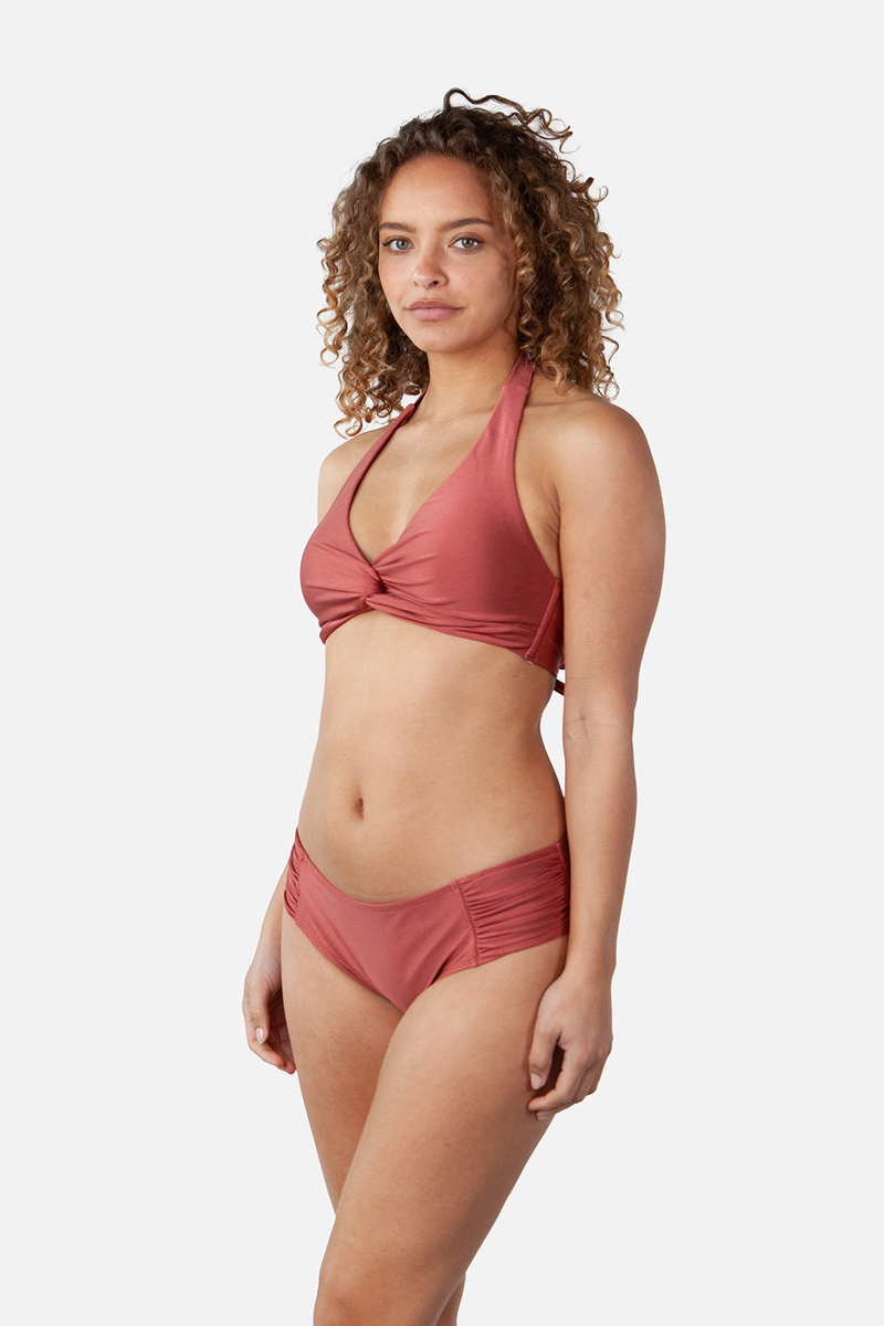 Bad/beach dames bikini slip bruin