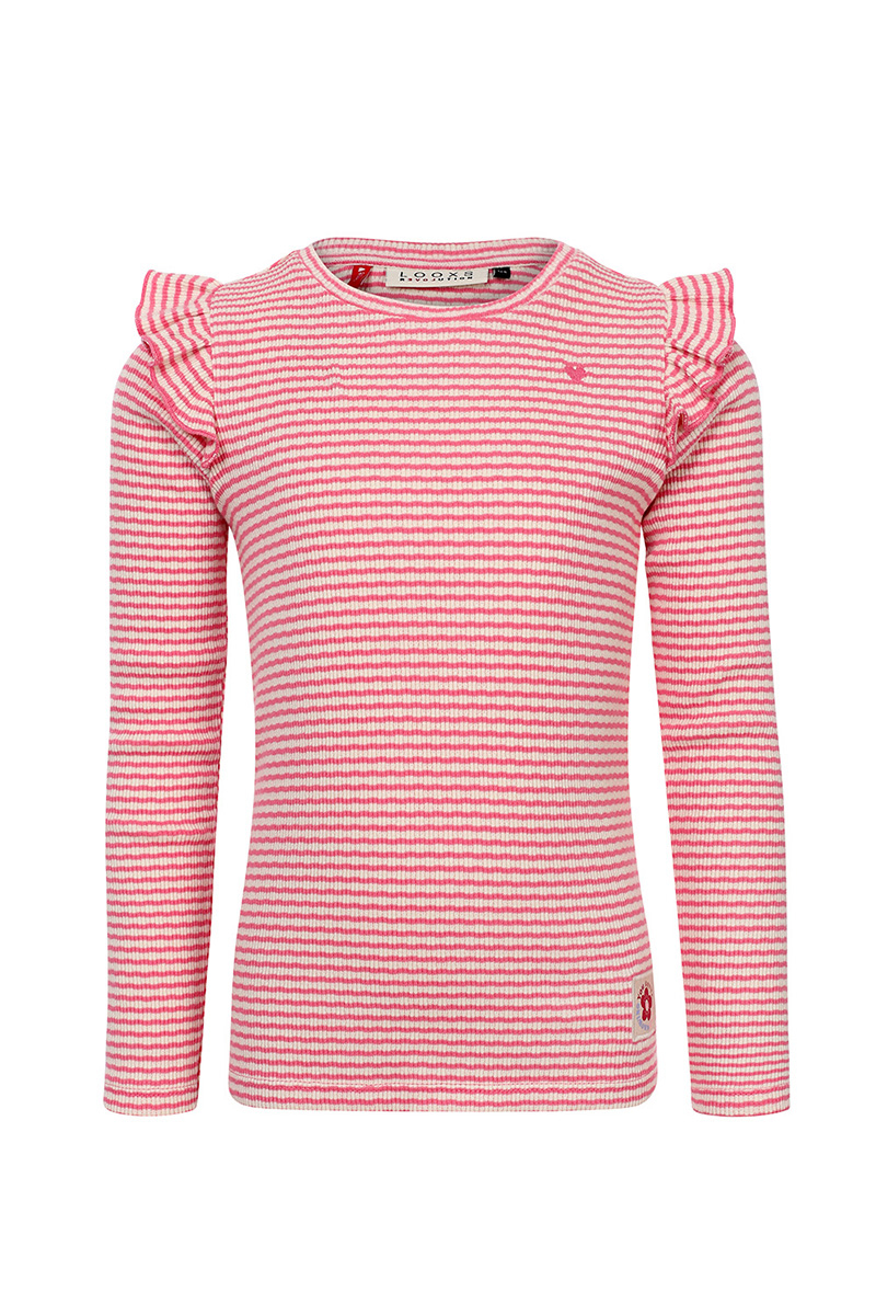 LOOXS LITTLE Little striped tshirt l/s Rose-1 1