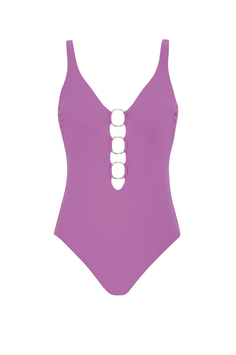 Bad/beach dames badpak modecup paars