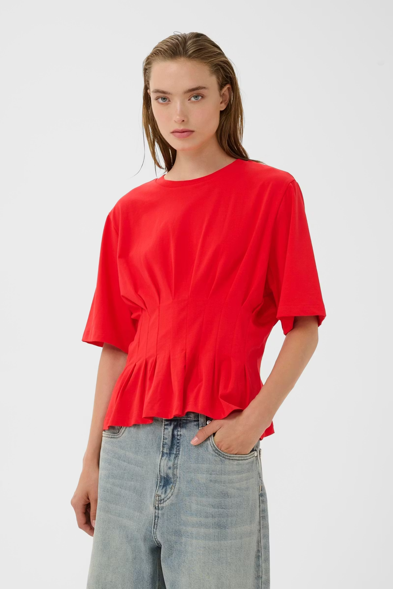 Dames t-shirt korte mouw rood