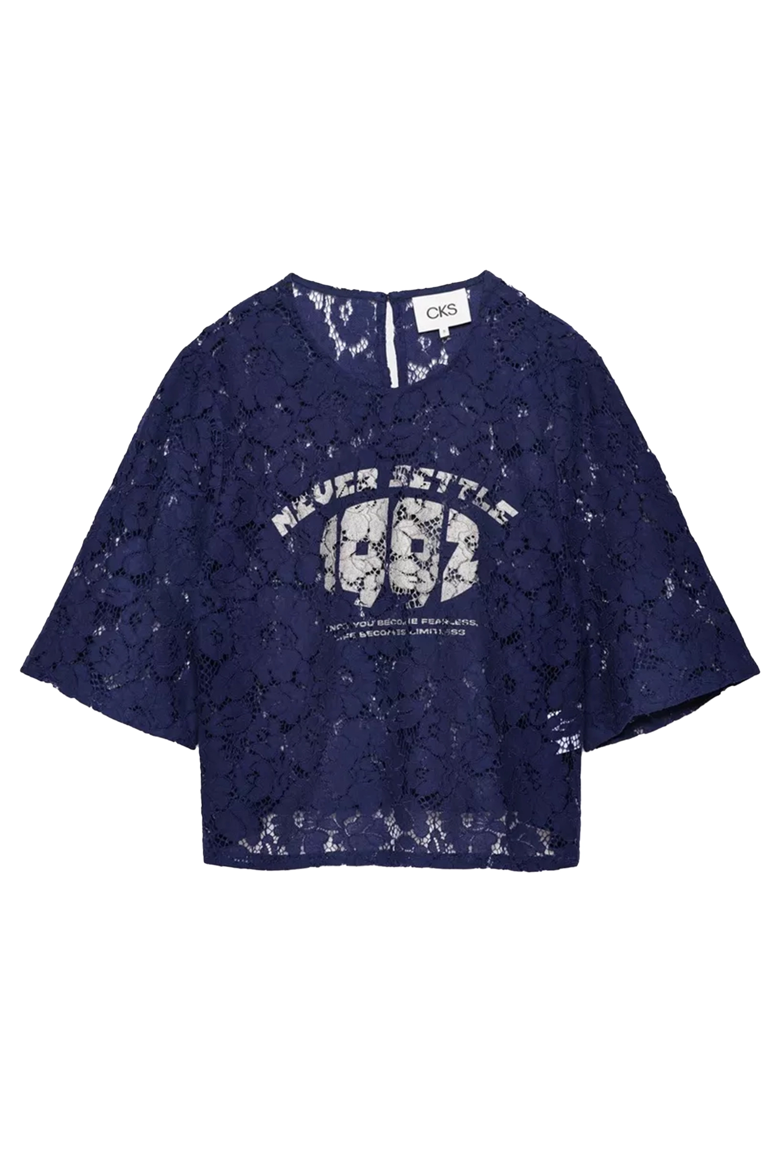 Dames blouse korte mouw blauw