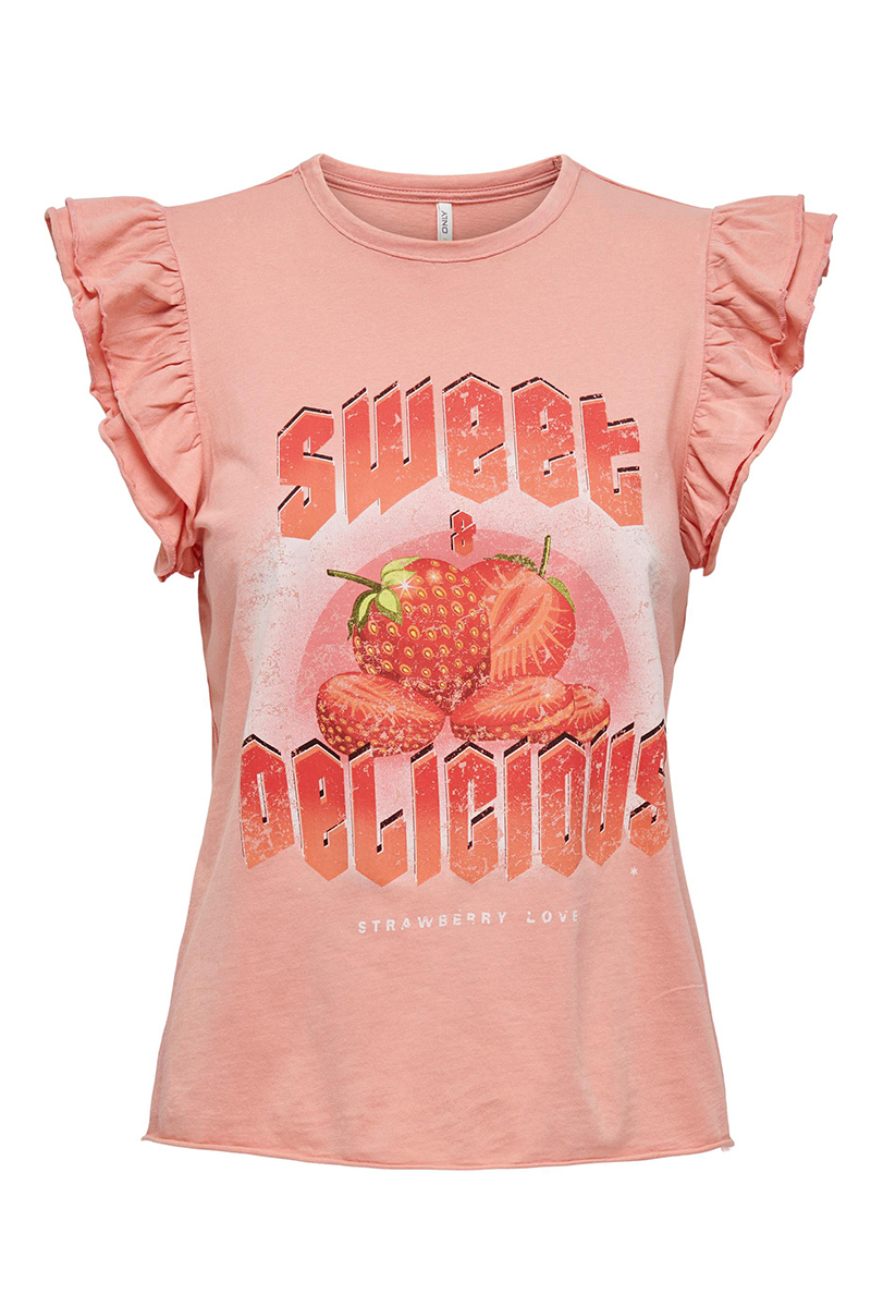 Only ONLLUCY S/S FRUIT TOP BOX JRS Rood-1 1