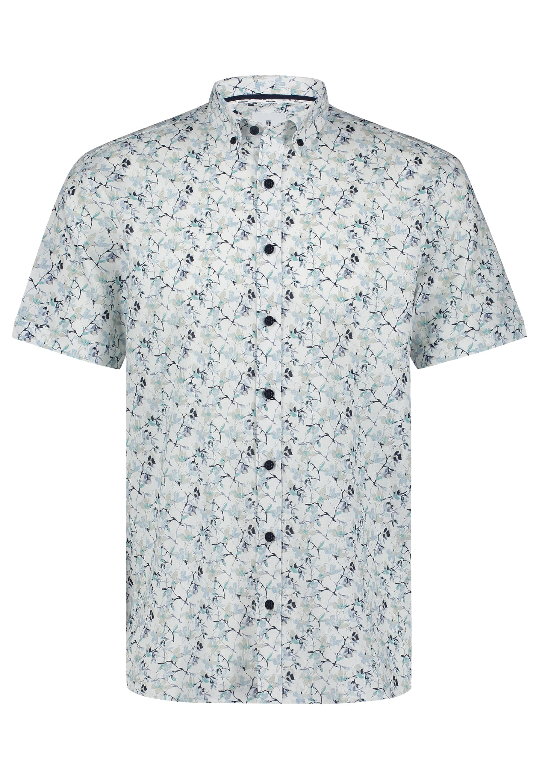 State of Art Shirt SS Checked Co/ Grijs-1 1