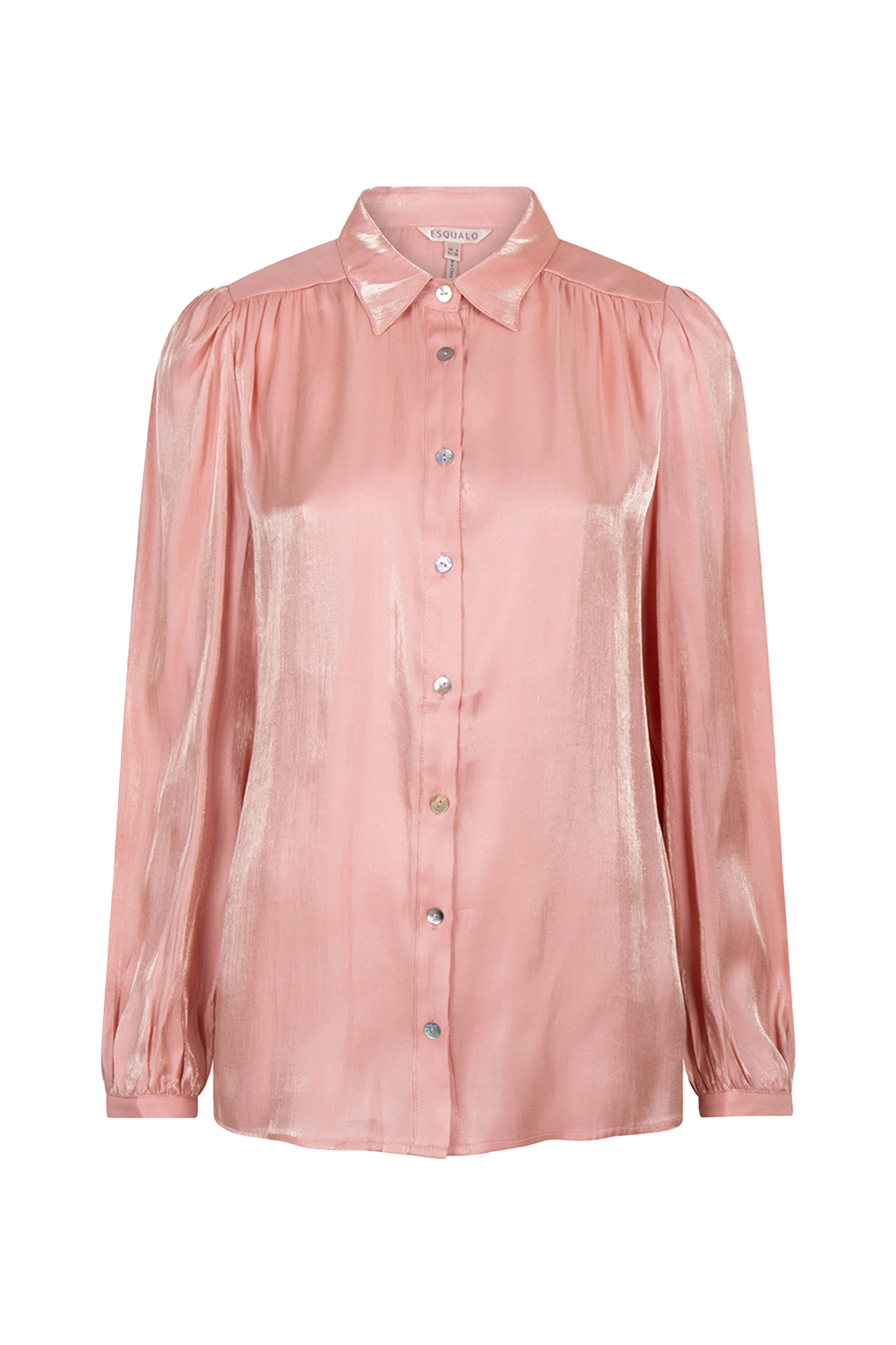Dames blouse lange mouw rose