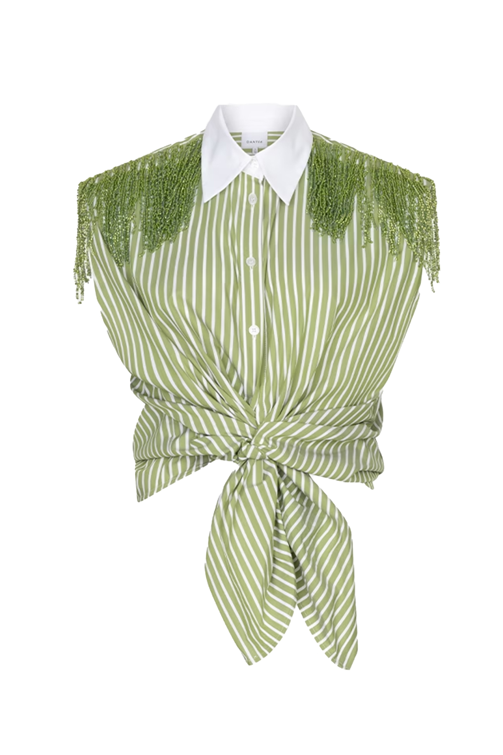 Dames blouse mouwloos groen