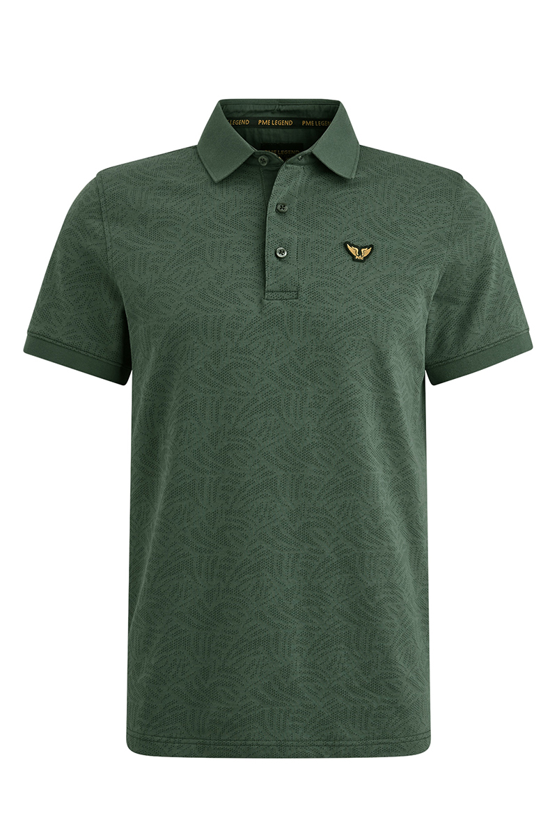 PME Legend Short sleeve polo Jacquard jersey Groen-1 1