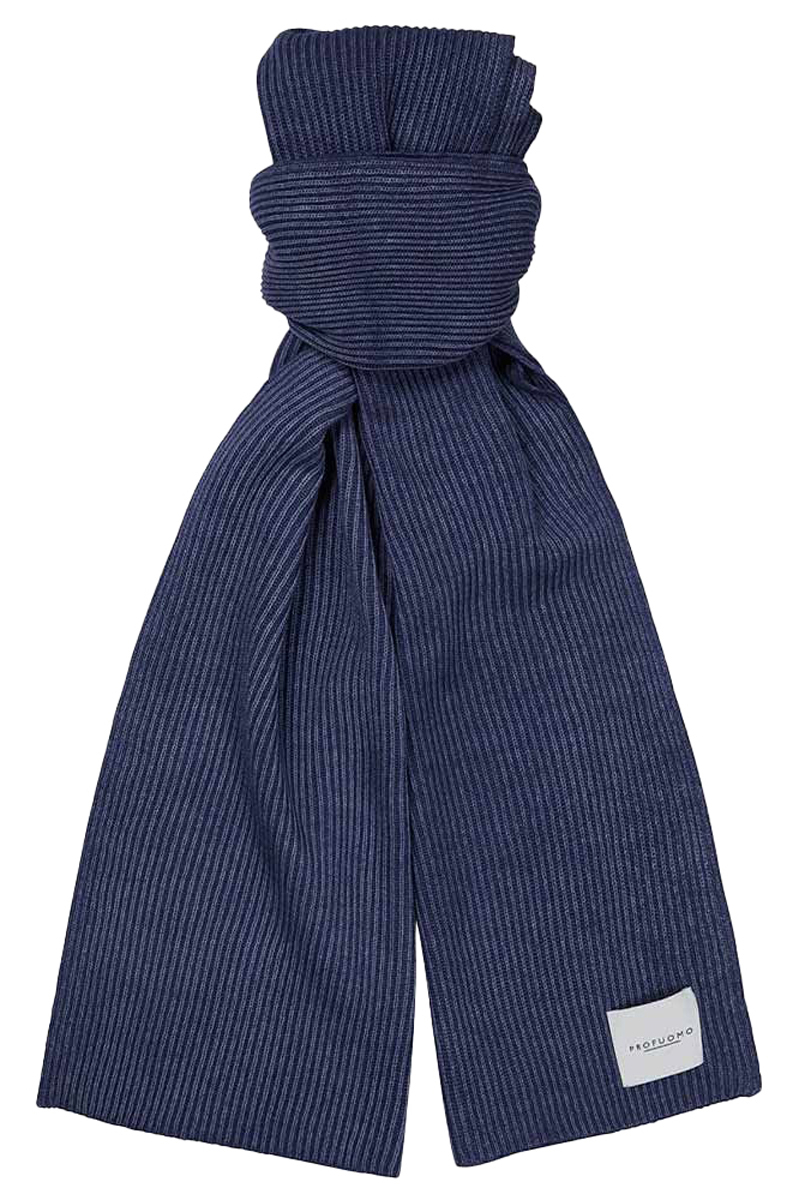 Profuomo SCARF WOOL NYLON MID BLUE Mid blue 1