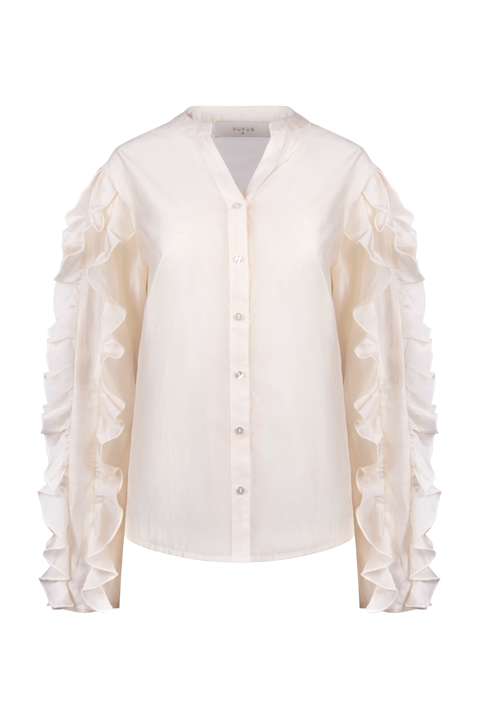 Dames blouse lange mouw ecru