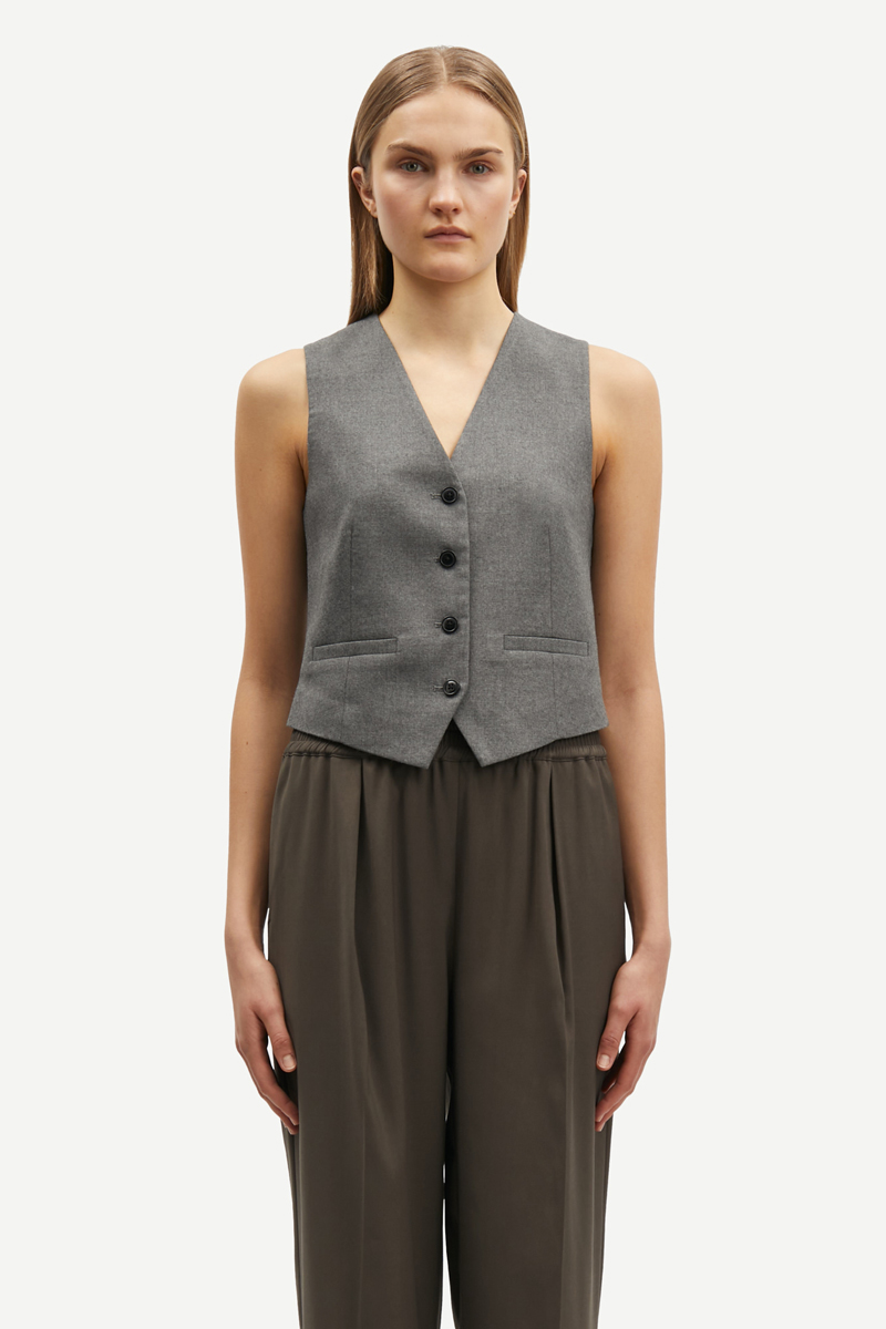 Dames gilet grijs