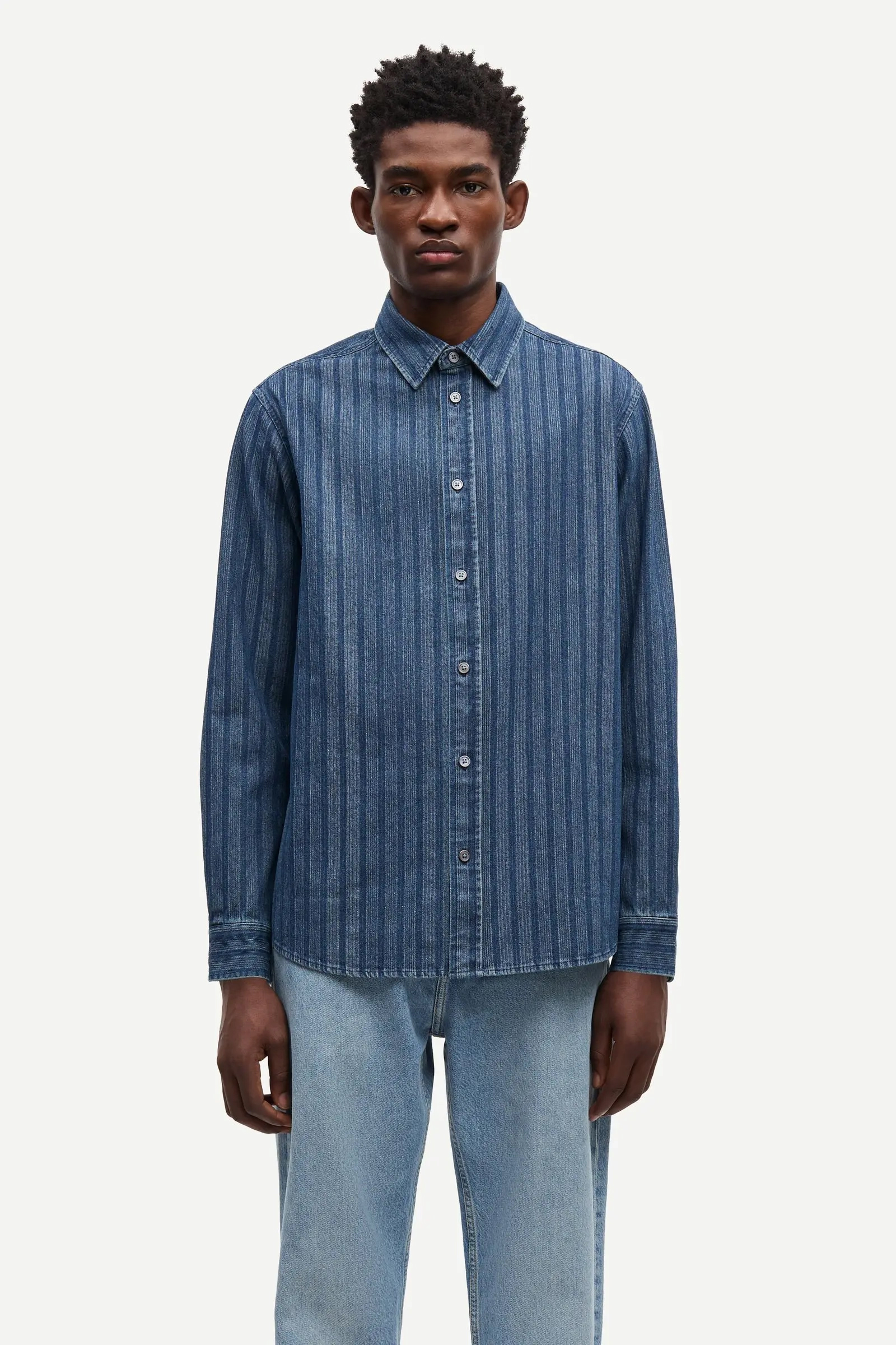 Heren overhemd lm casual blauw