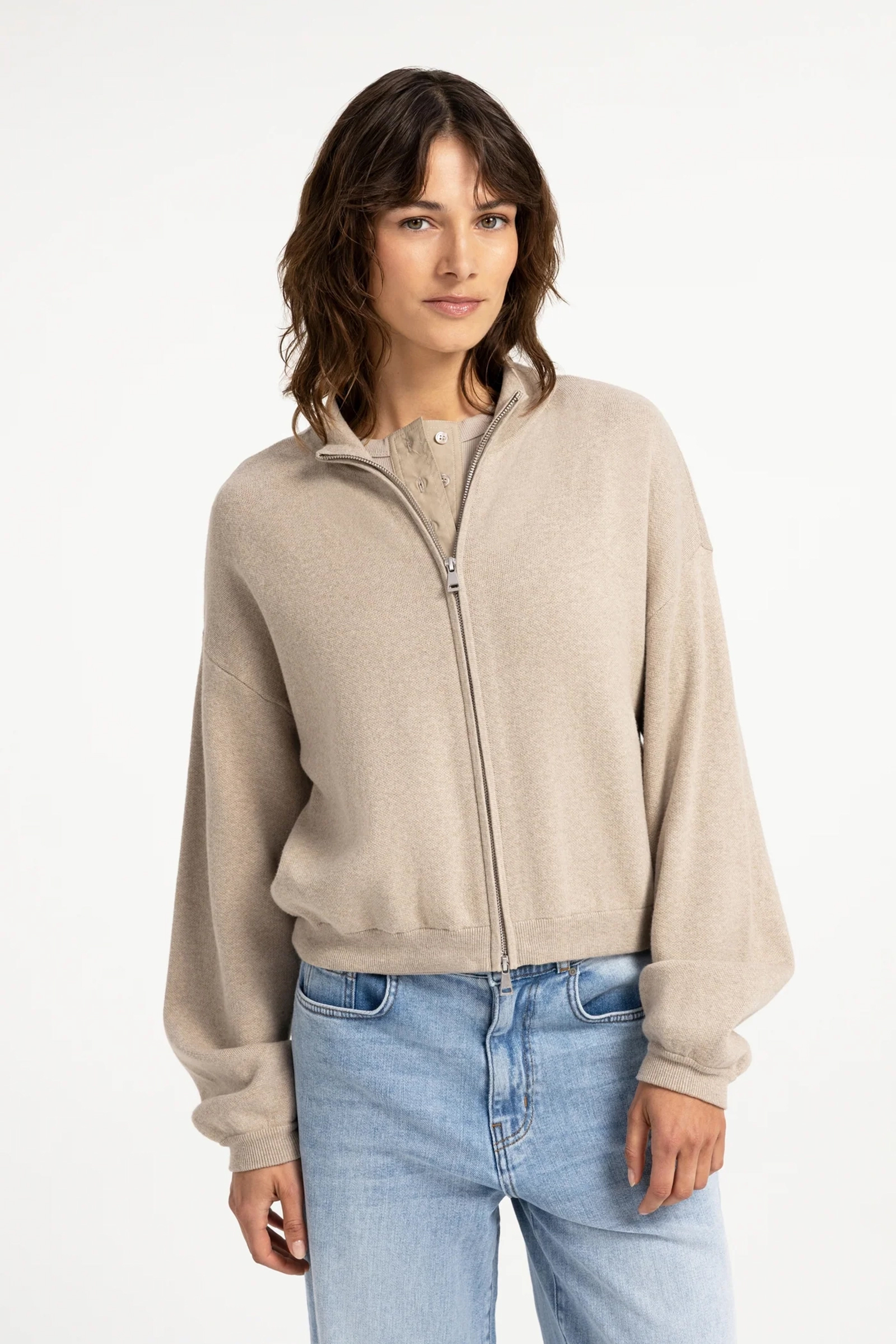Dames vest grijs