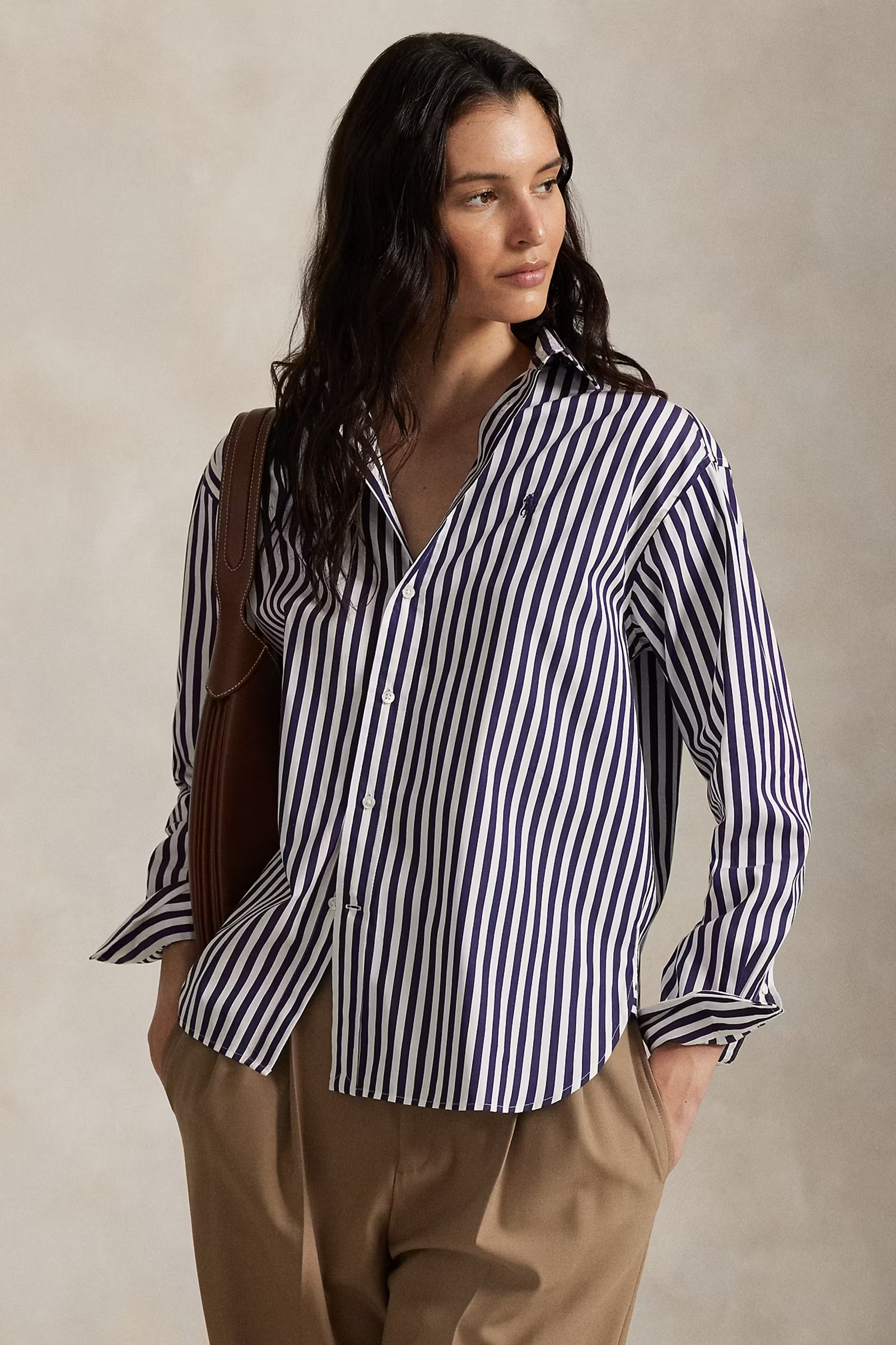 Dames blouse lange mouw paars