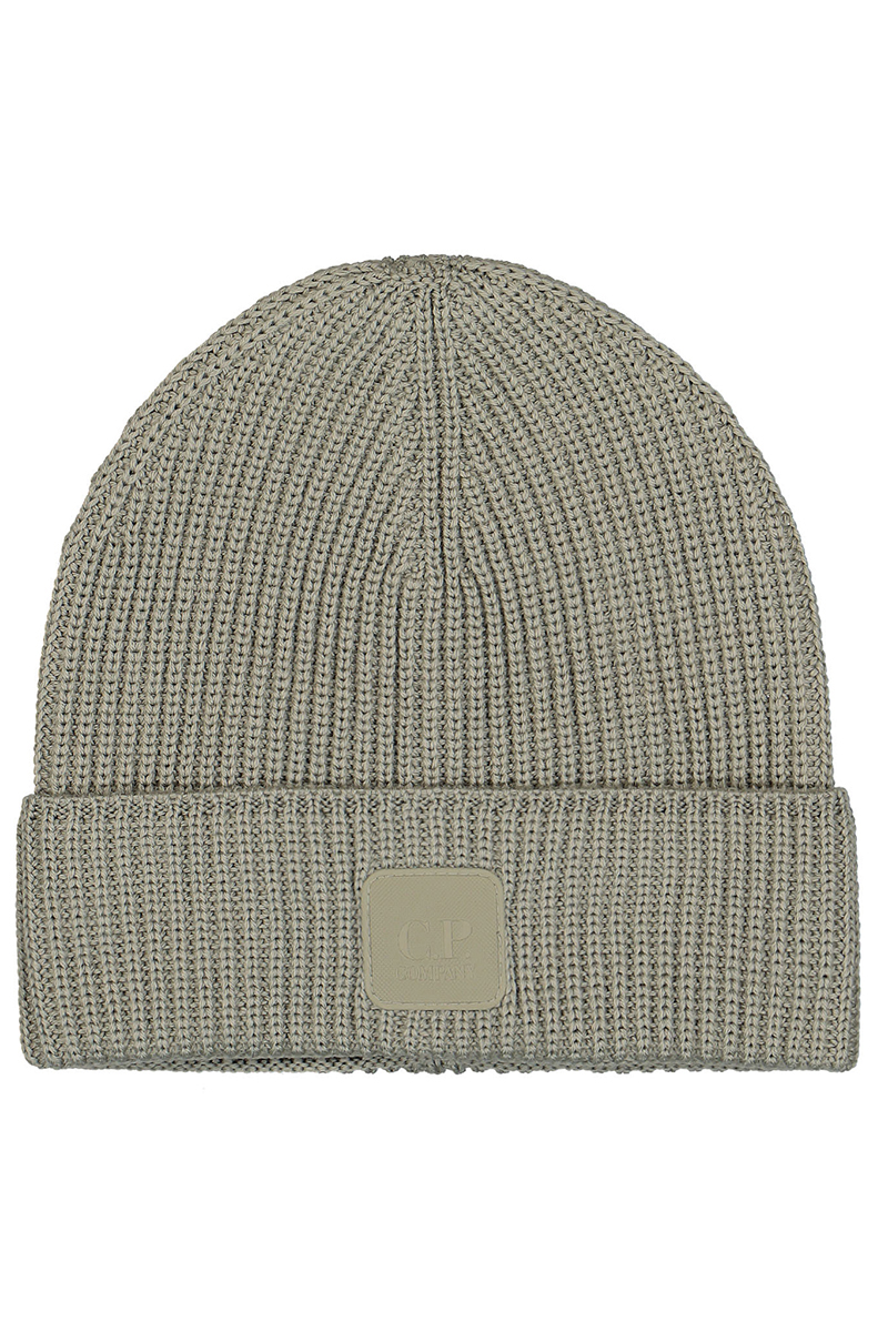 C.P. Company METROPOLIS SERIES EXTRAFINE MERINO WOOL LOGO BEANI Groen-1 1