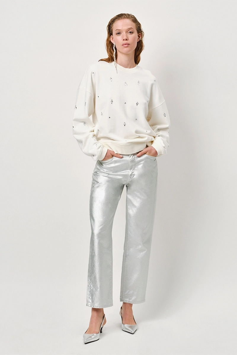 Dames jeans zilver