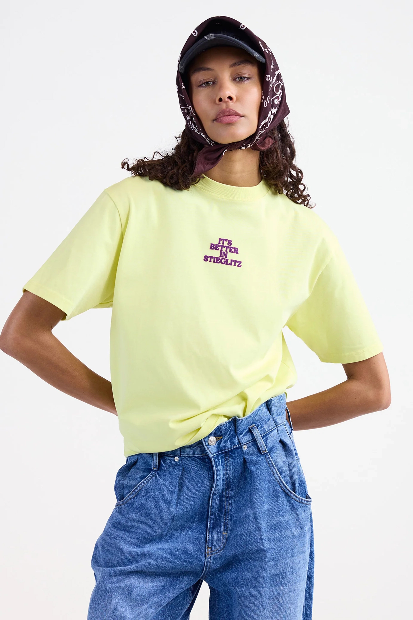 Dames t-shirt korte mouw geel